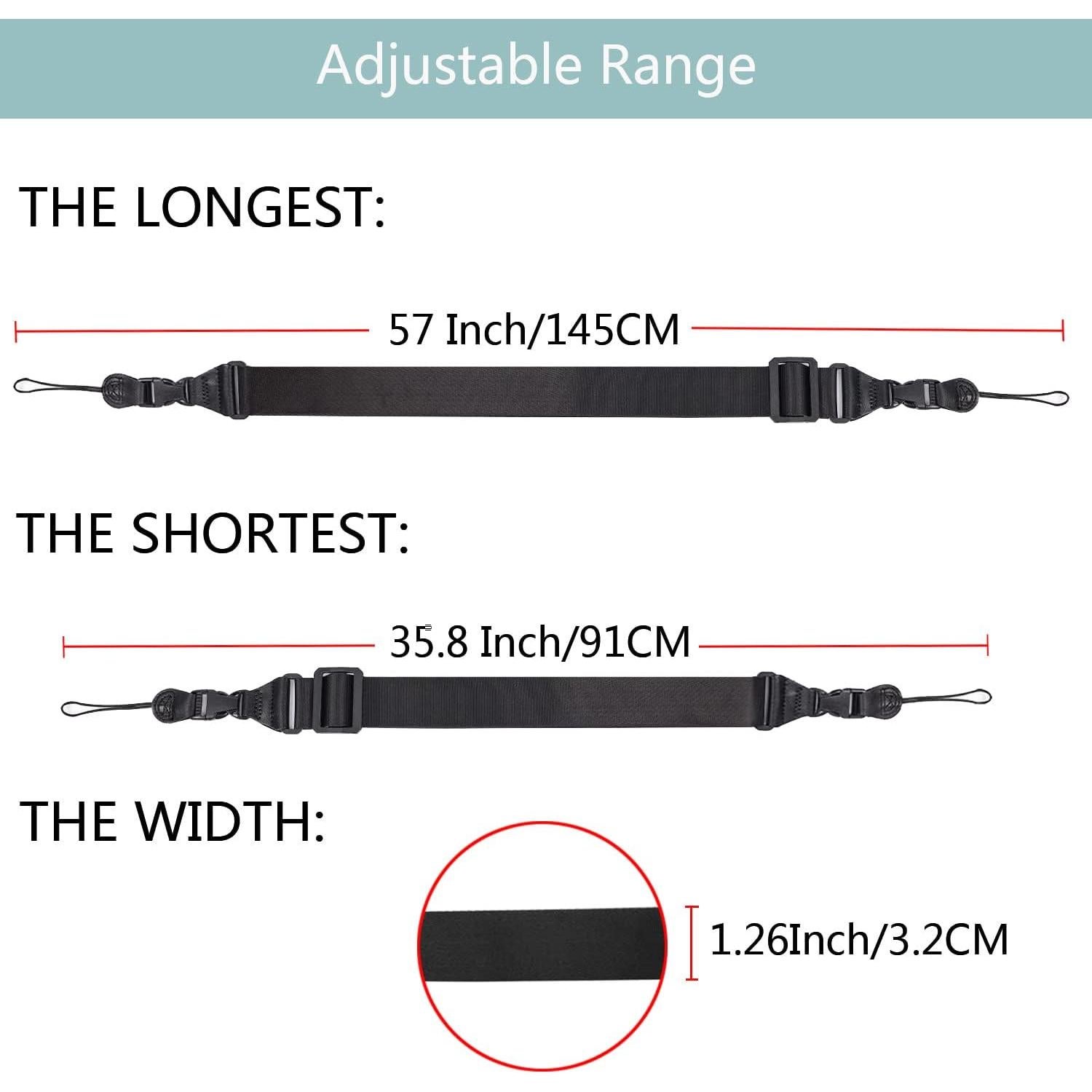 Paquete de 3 correas ajustables Gowjaw para hombro - Nylon negro