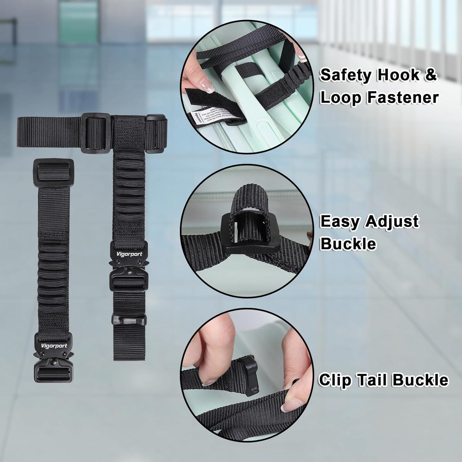 Correas de Equipaje Vigorport Ajustables con Hebillas de Metal