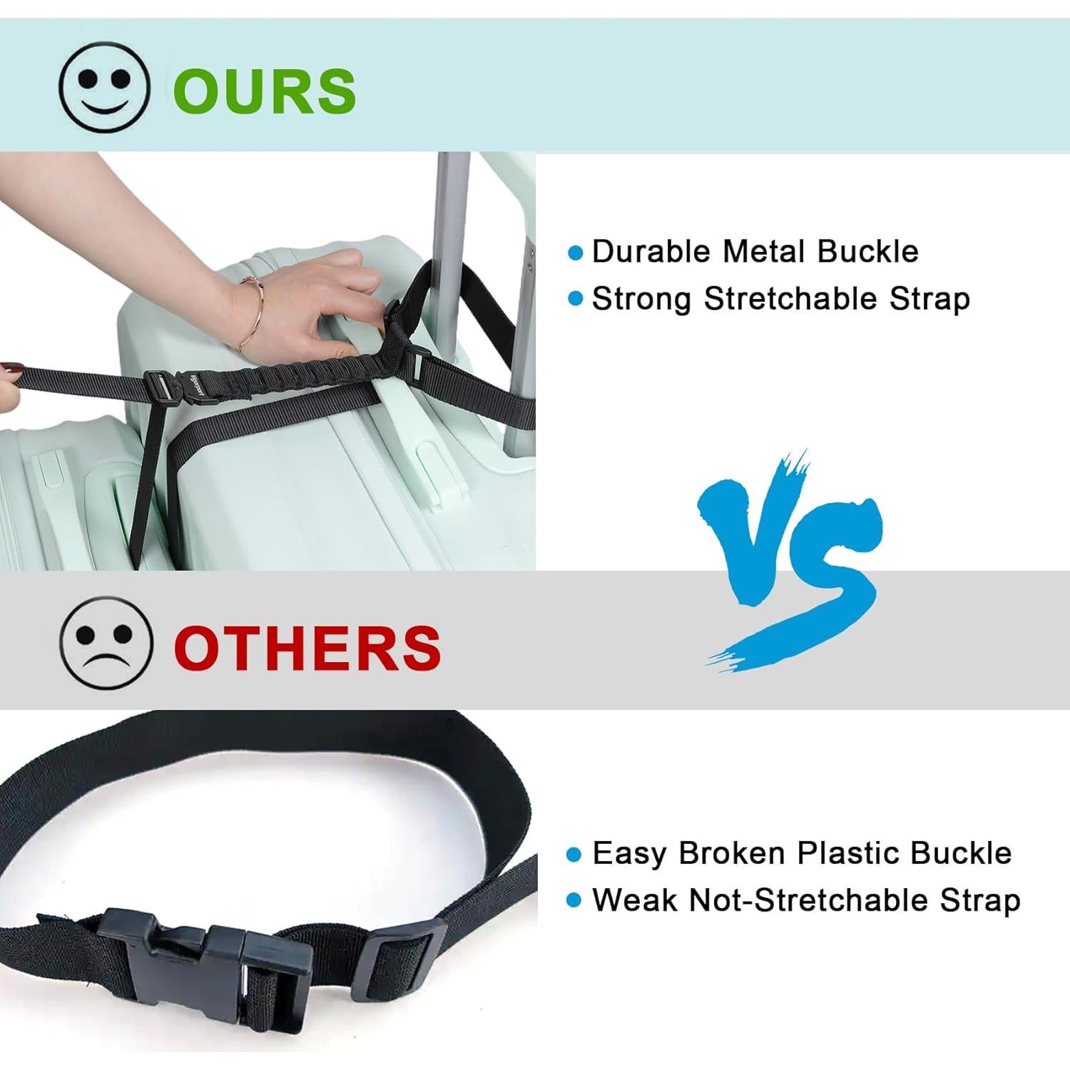 Correas de Equipaje Vigorport Ajustables con Hebillas de Metal