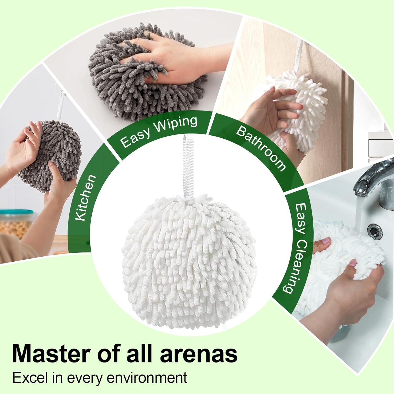 Paquete de 2 Toallas de Mano VEIUSHNI Gris y Blanco - Secado Rápido