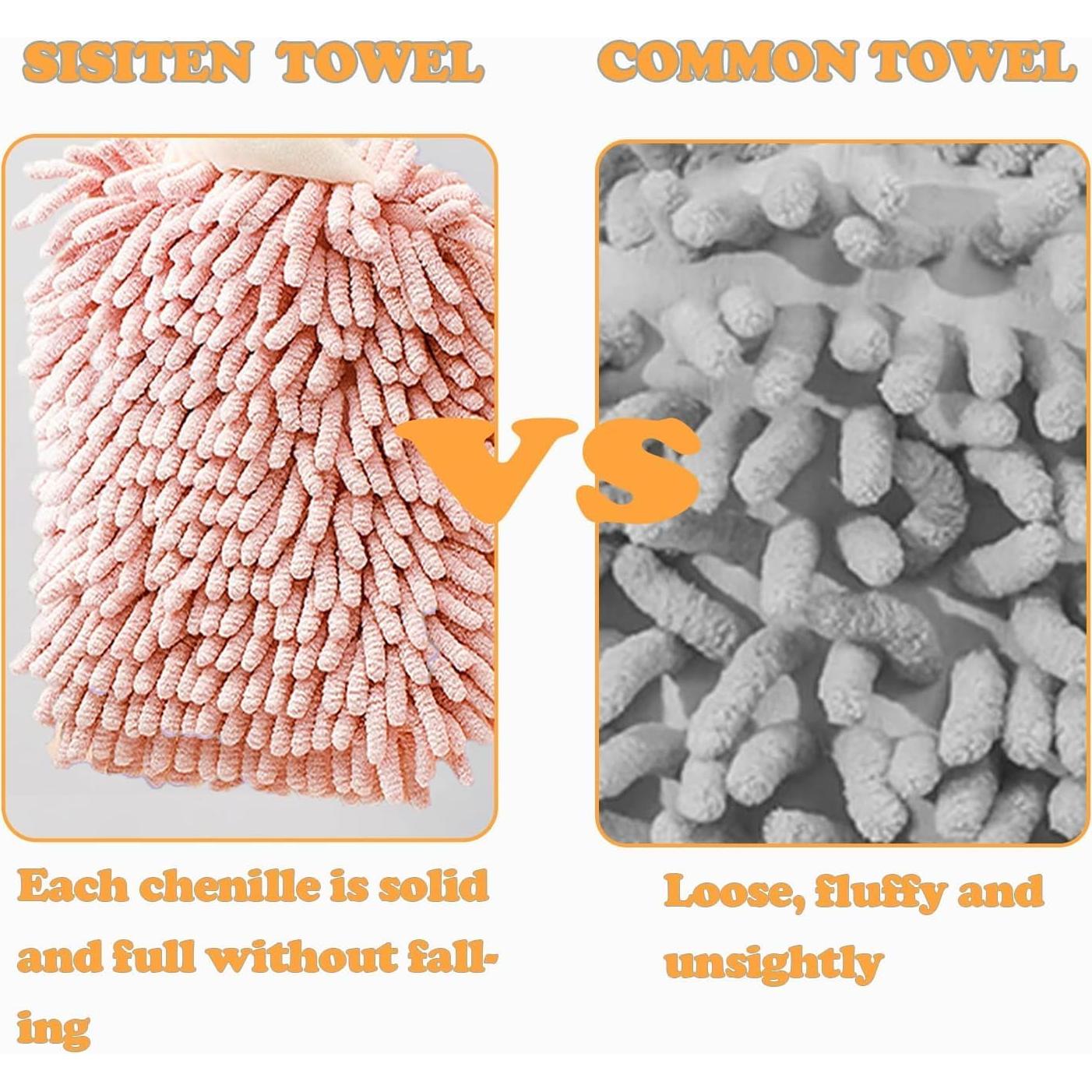 Toallas de Mano Chenille Sisiten 2 Paquetes Erizo Gris