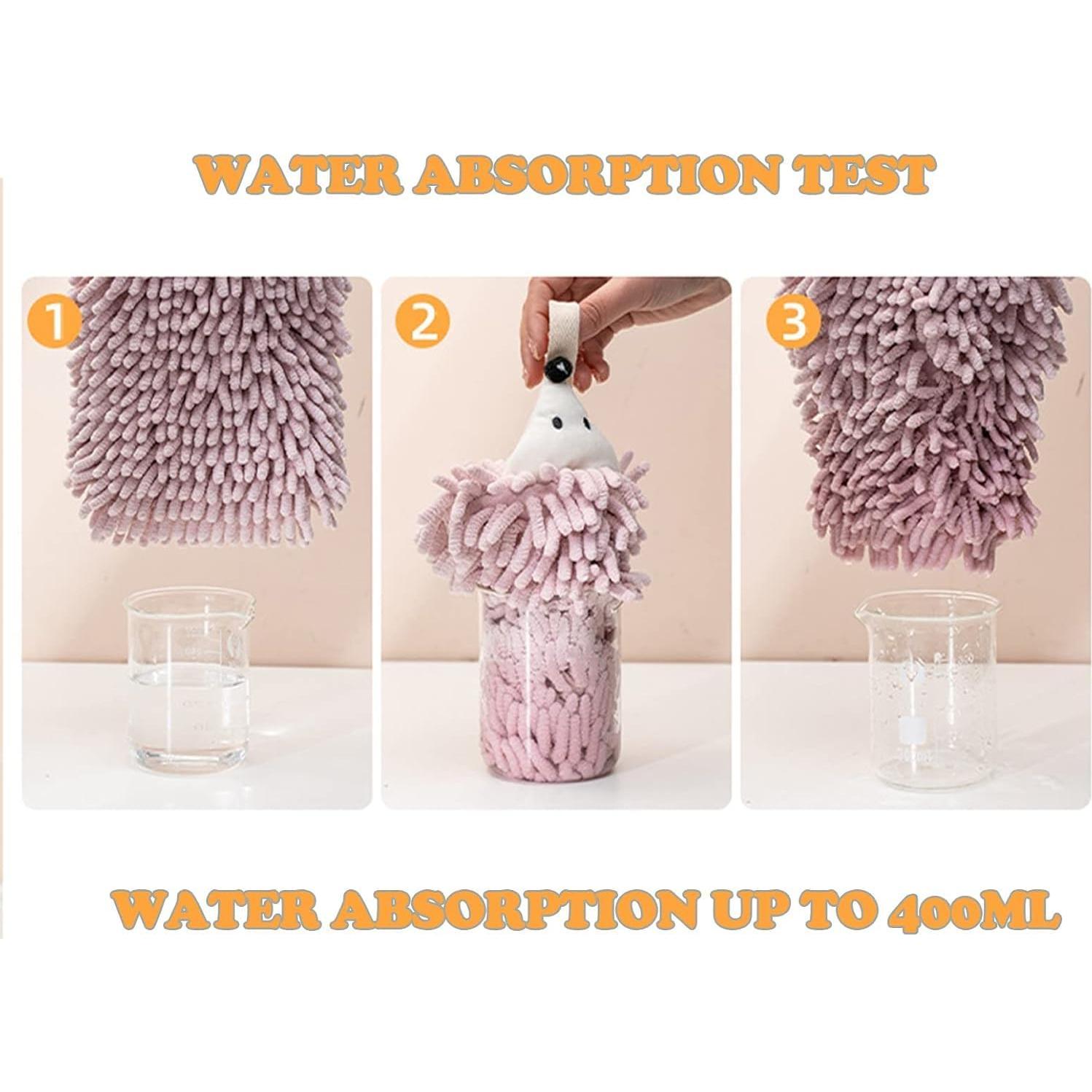 Toallas de Mano Chenille Sisiten 2 Paquetes Erizo Gris