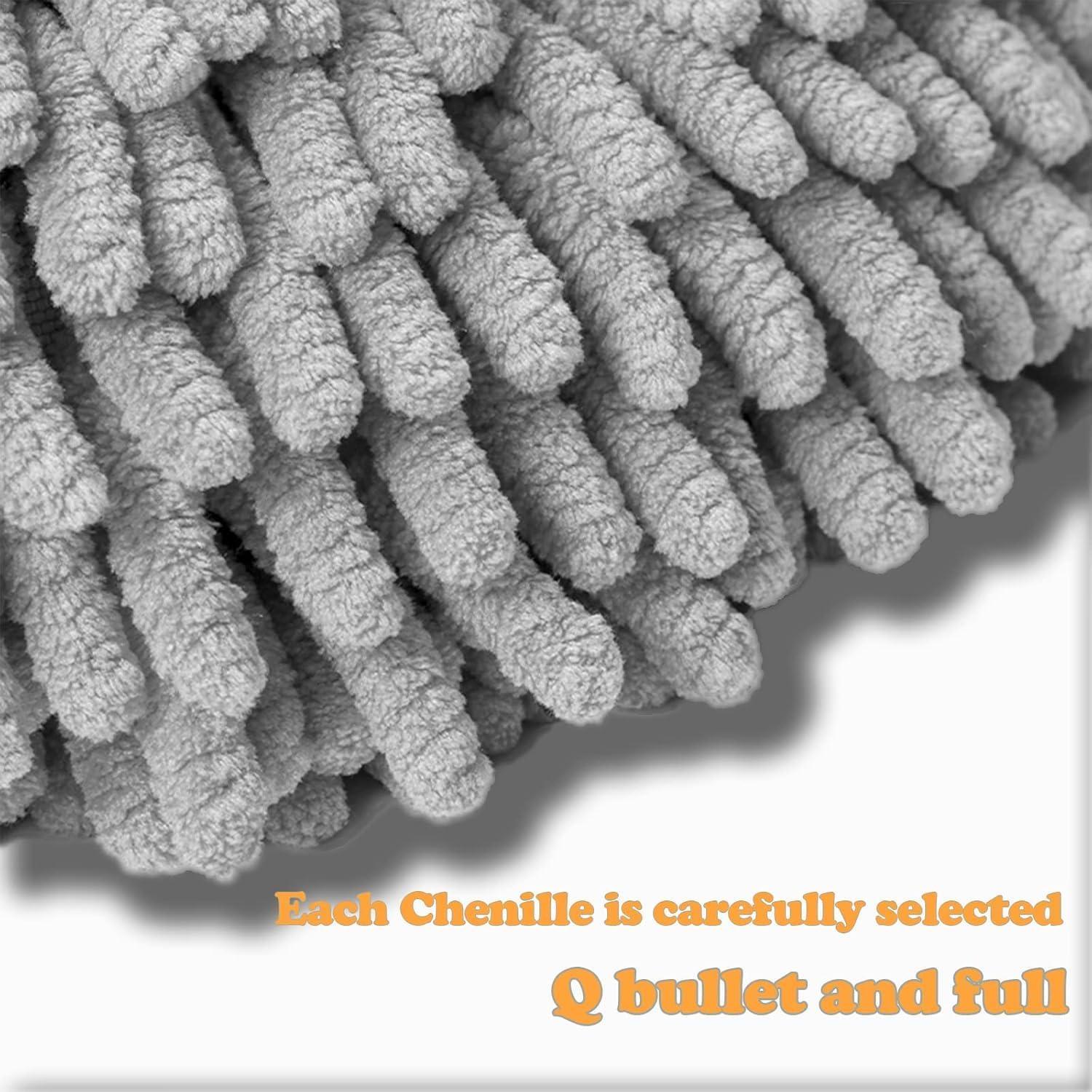 Toallas de Mano Chenille Sisiten 2 Paquetes Erizo Gris