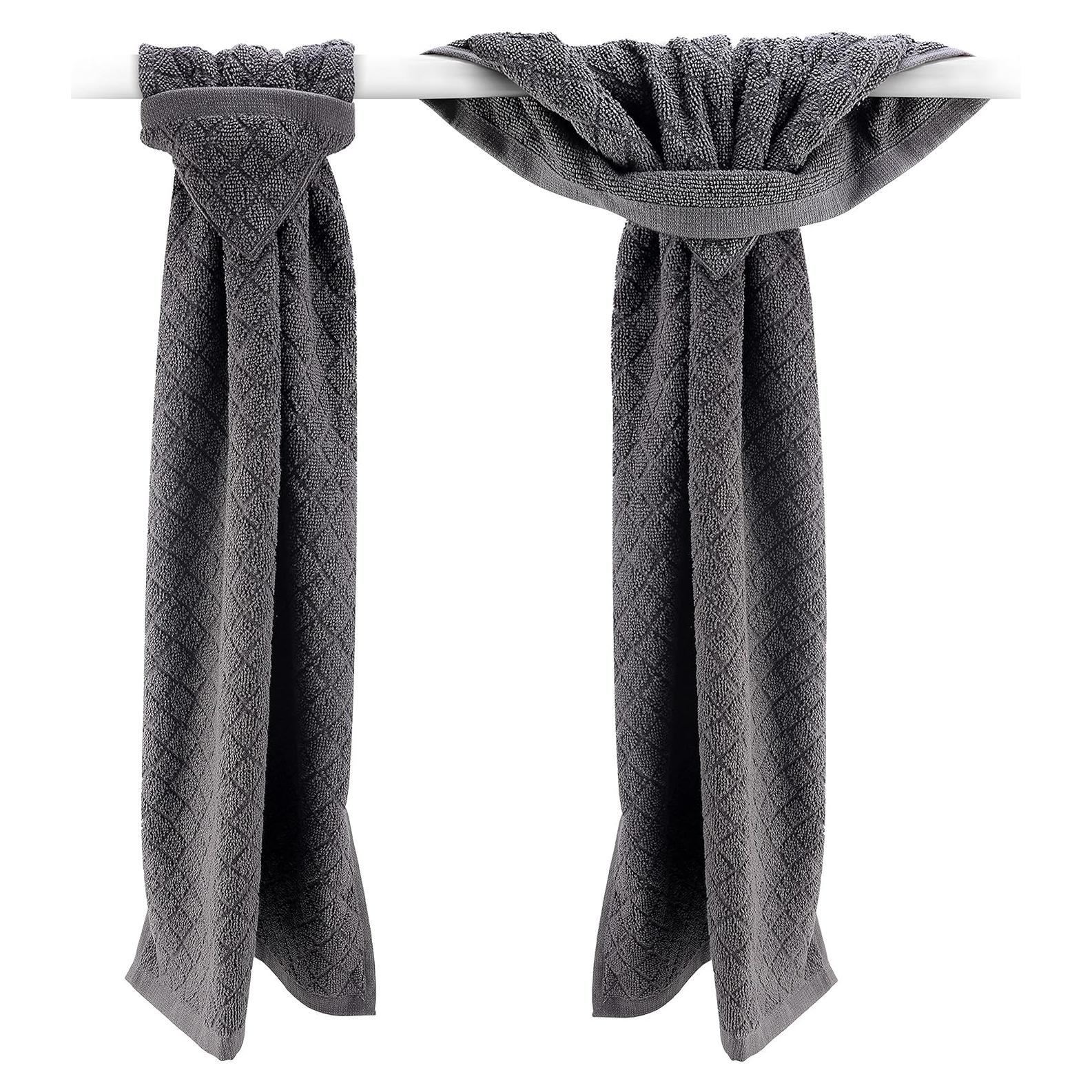 Juego de 2 Toallas de Mano Grises Michael Grace Gifts 68.6x40.6cm