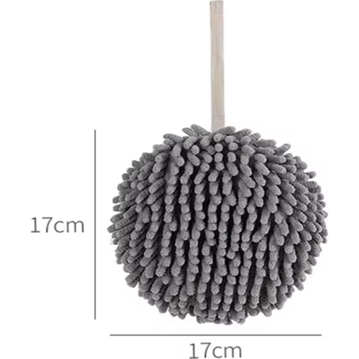 Toalla de Mano Chenille Microfibra Gris 17x17cm Secado Rápido