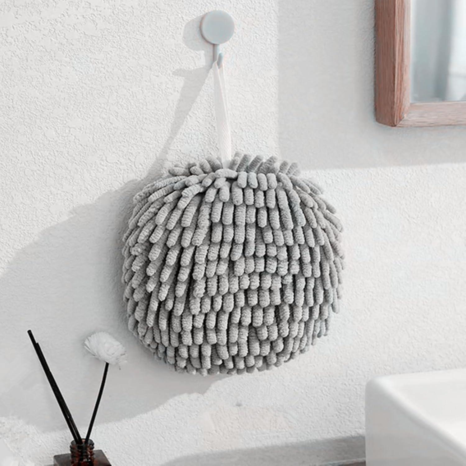 Toalla de Mano Chenille Microfibra Gris 17x17cm Secado Rápido