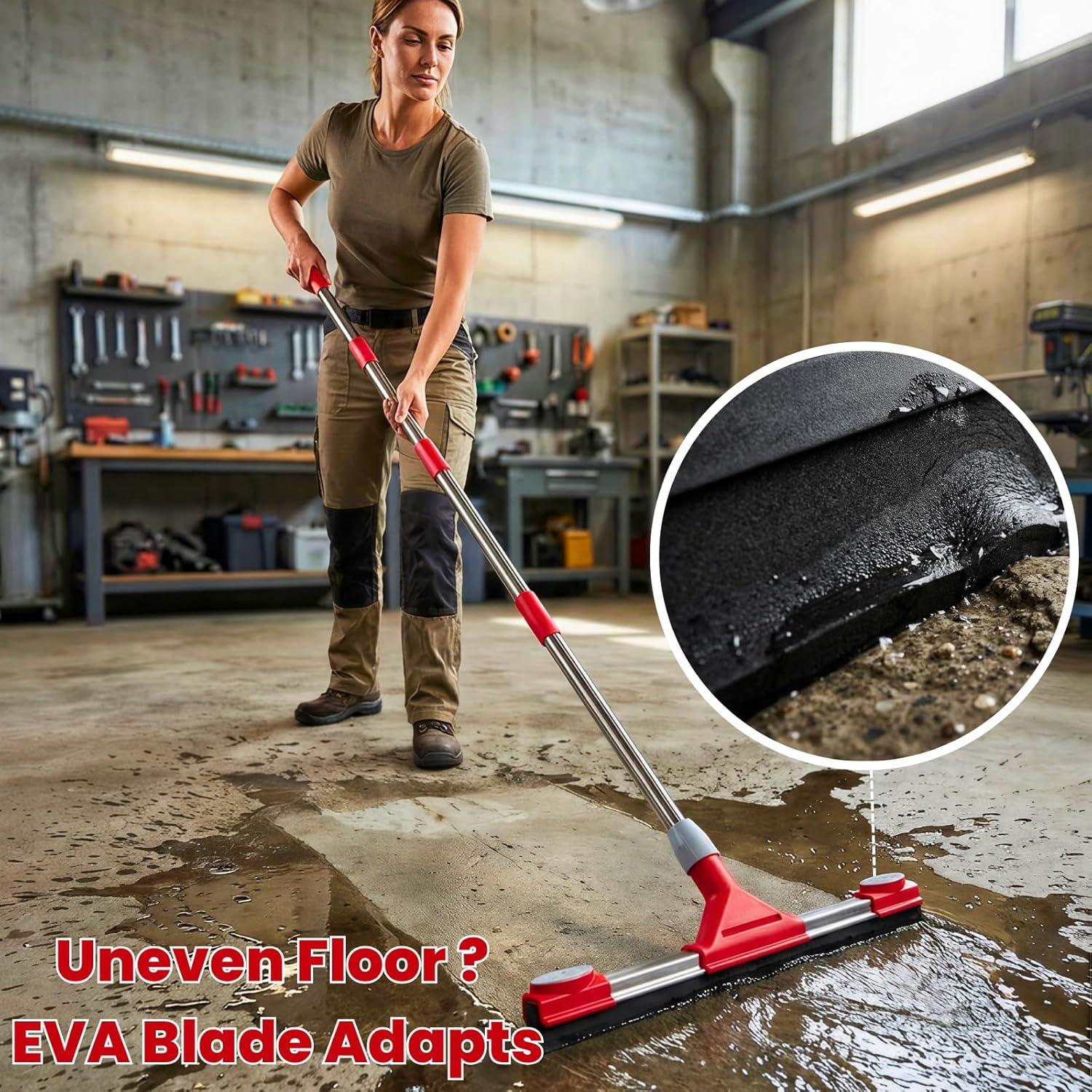 Raspador de Piso GleamGaGa 17.3" (43.9 cm) Mango Extensible 62"