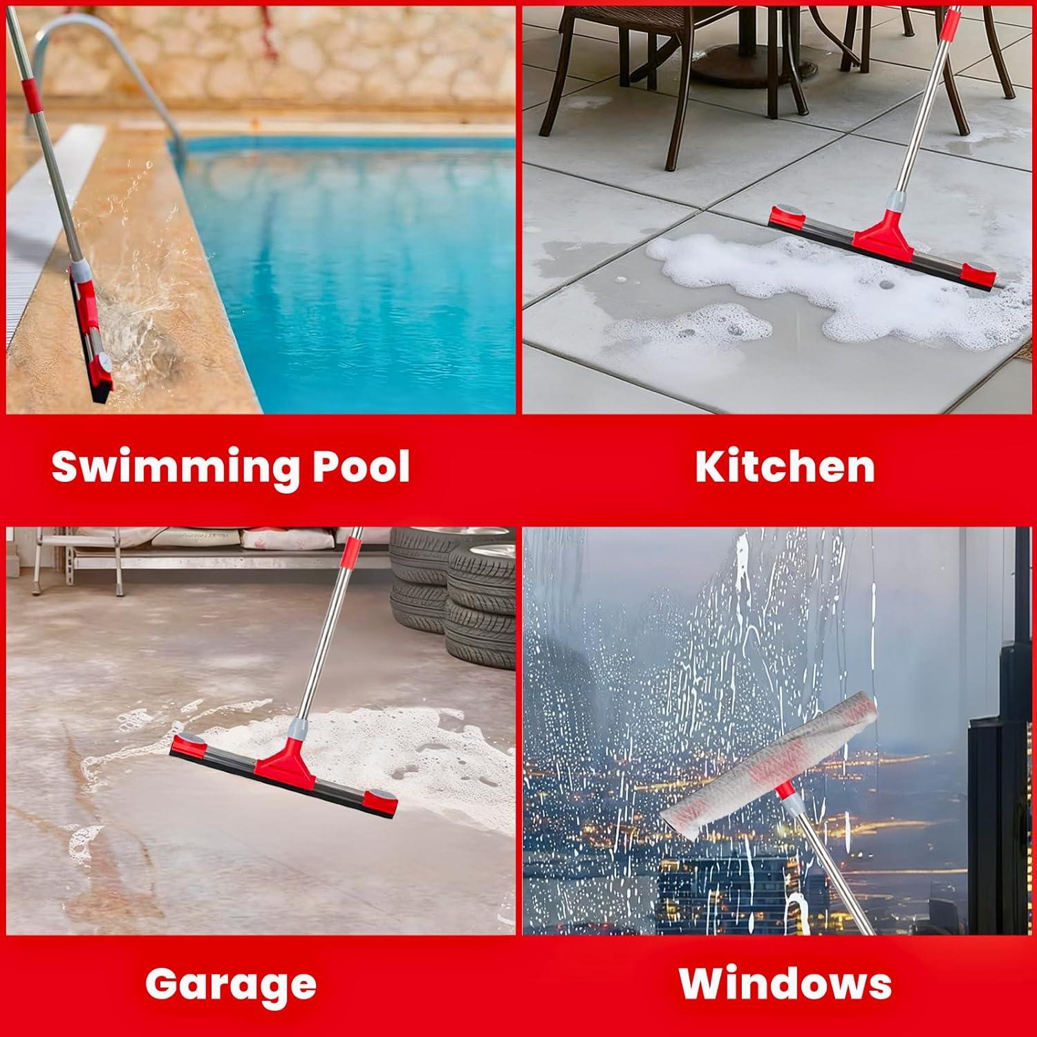 Raspador de Piso GleamGaGa 17.3" (43.9 cm) Mango Extensible 62"