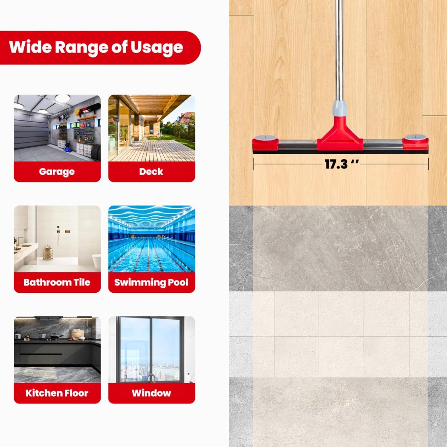 Raspador de Piso GleamGaGa 17.3" (43.9 cm) Mango Extensible 62"