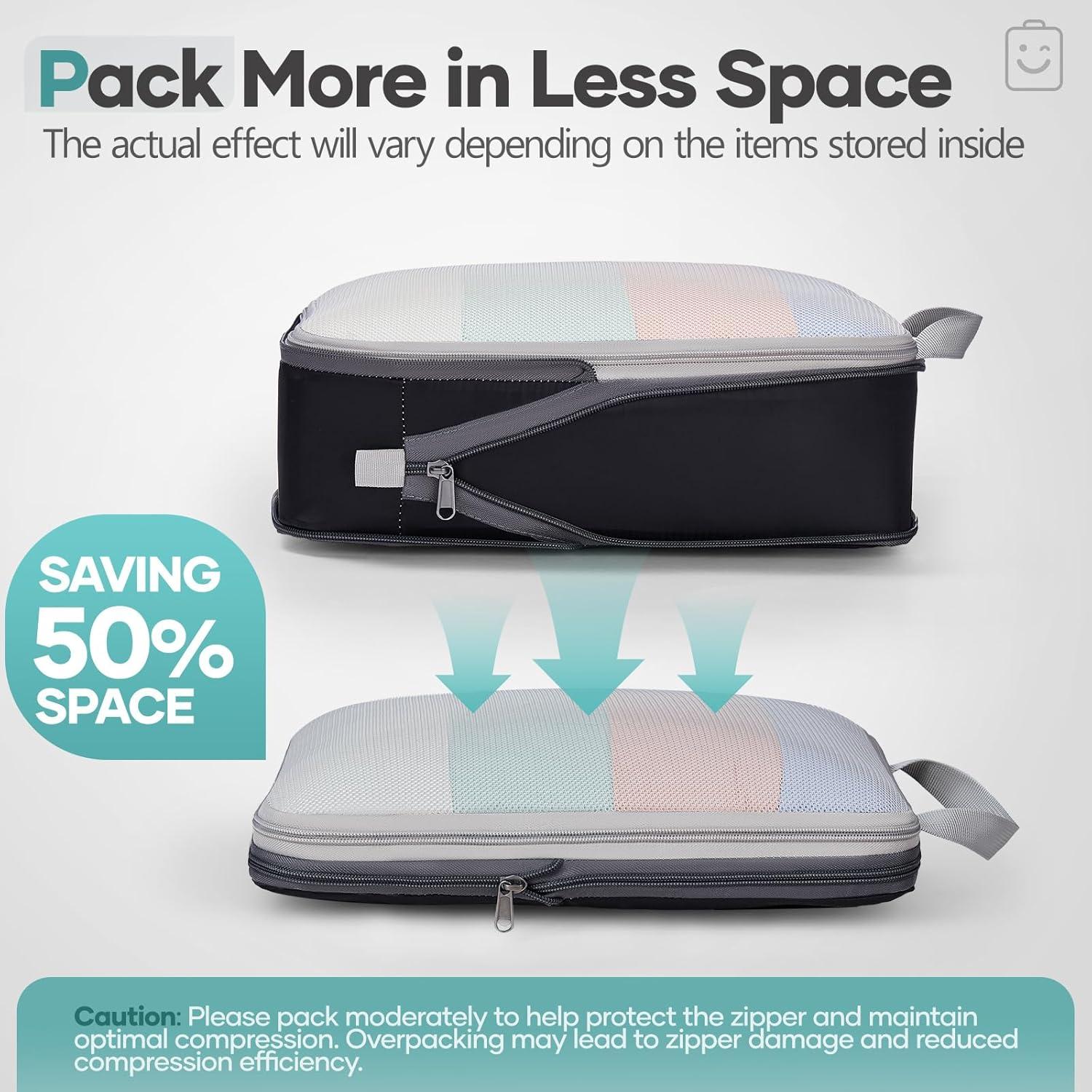 Set de 9 Cubos de Compresión Veken para Viaje Negro