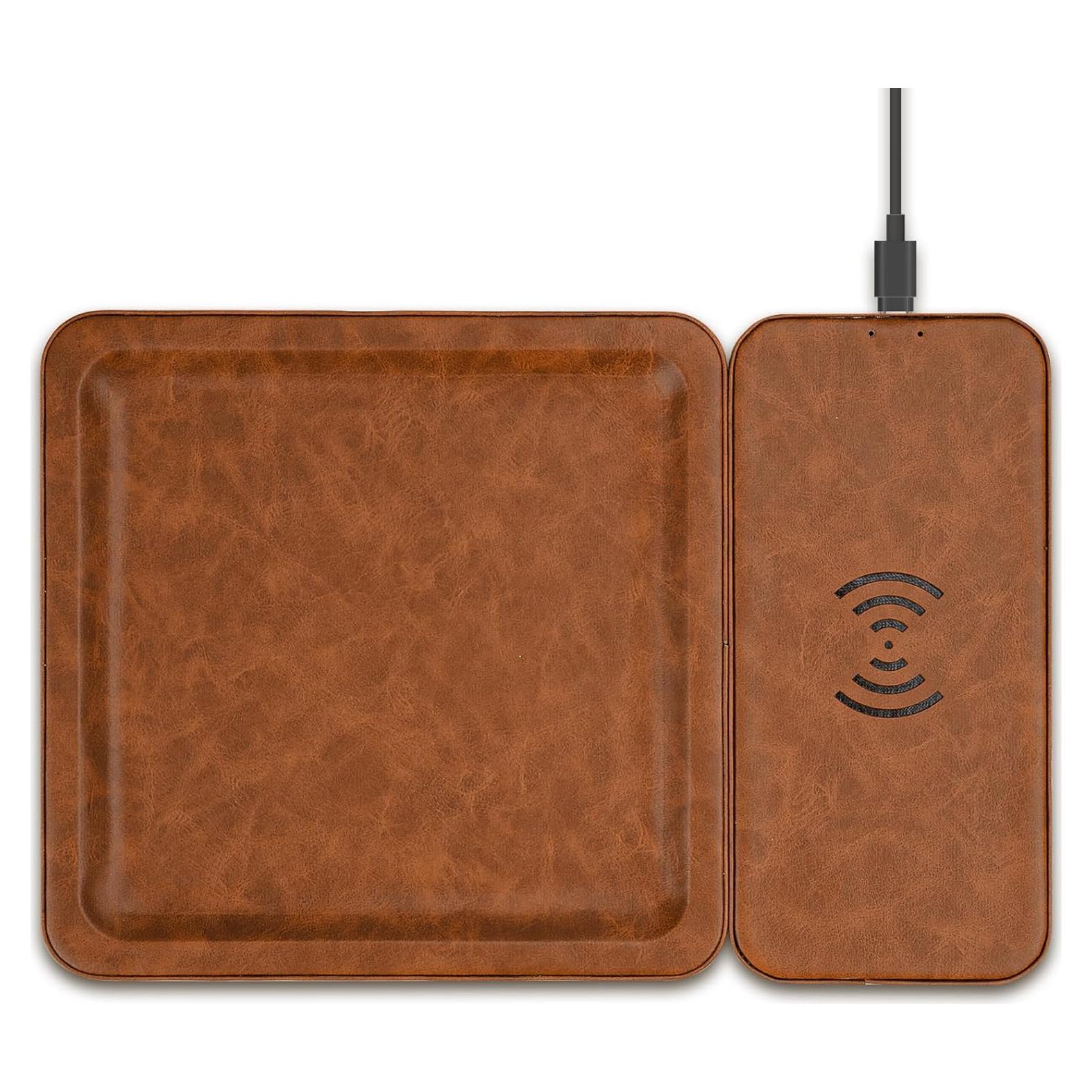 Bandeja de Carga Inalámbrica de Cuero Funistree 15W
