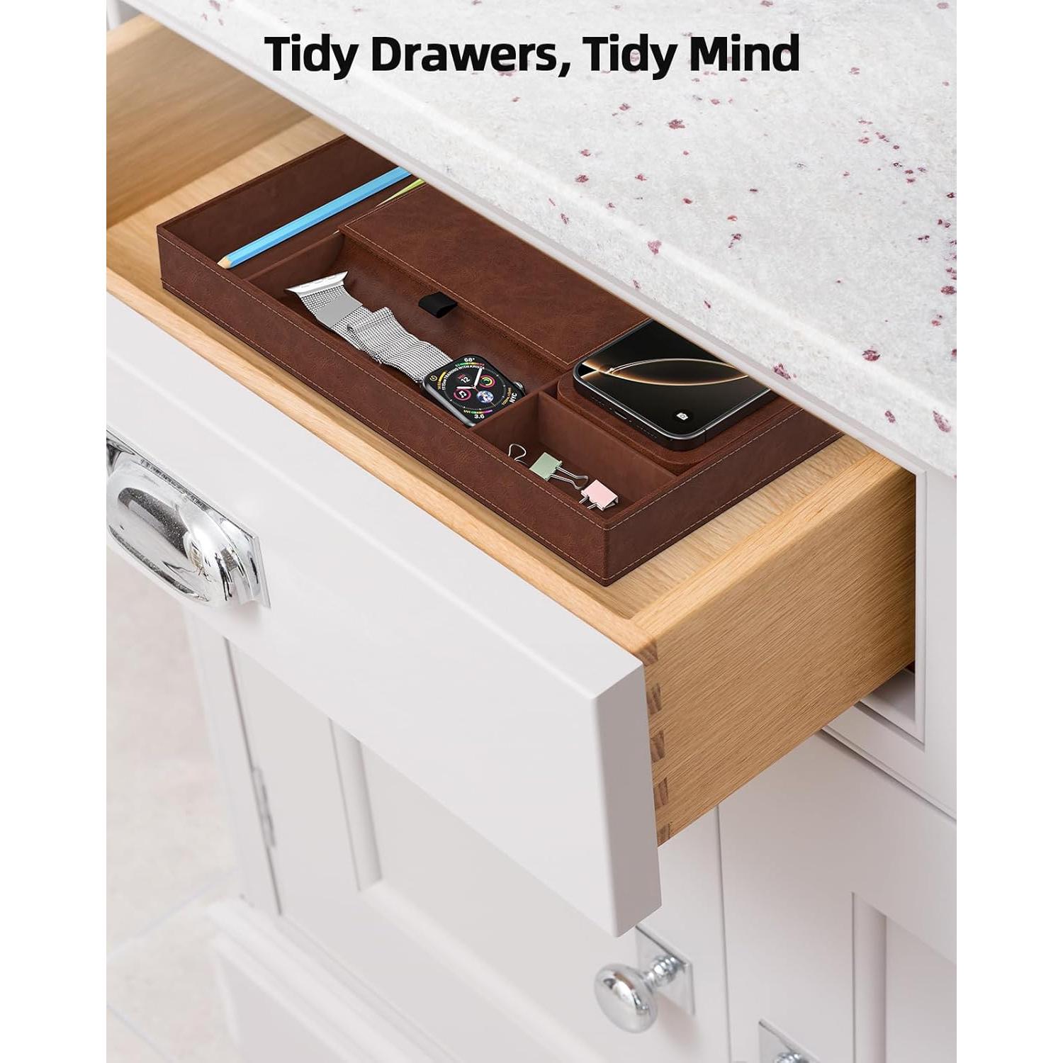 Bandeja de Valet con Cargador Inalámbrico Cargador Futuro 7 Compartimentos