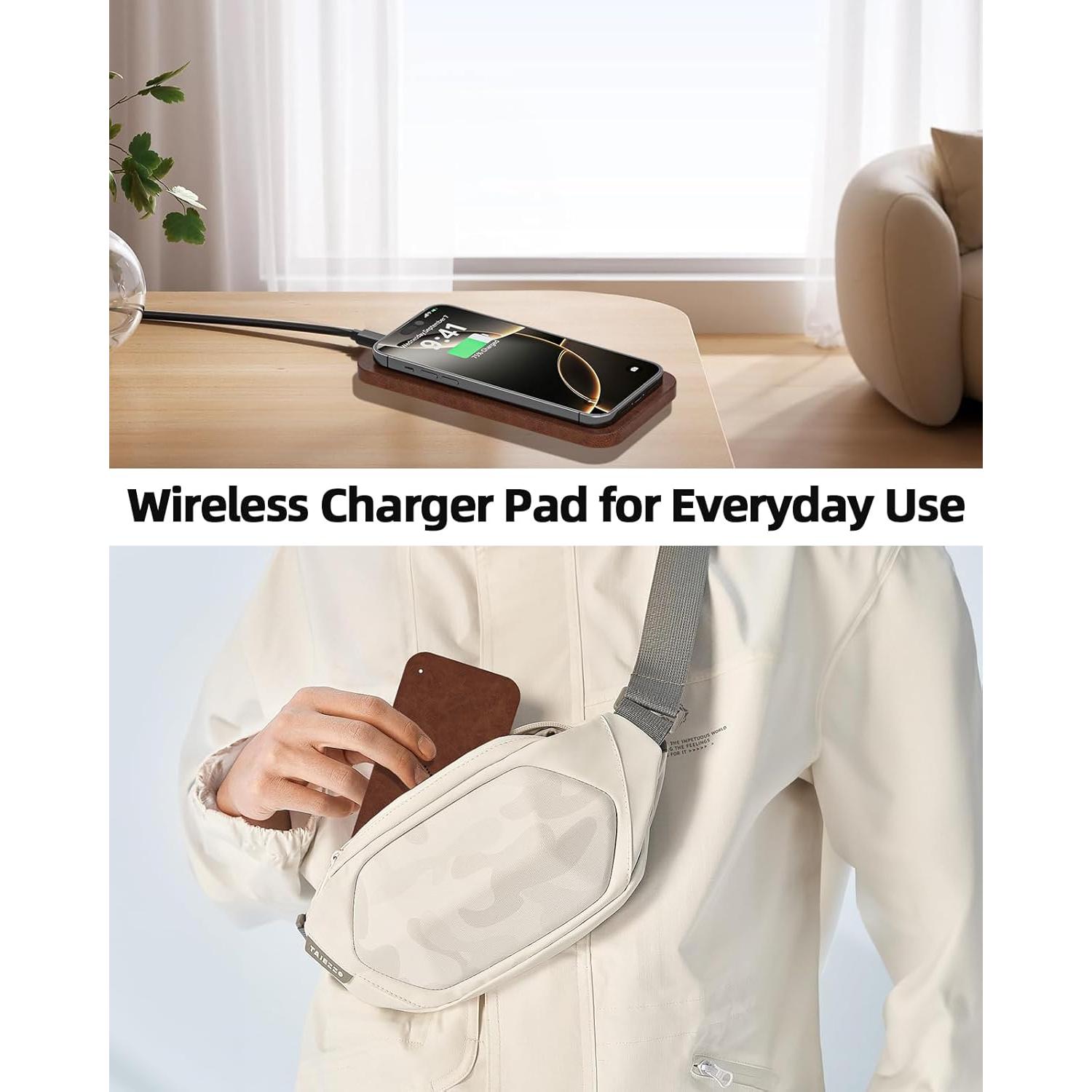 Bandeja de Valet con Cargador Inalámbrico Cargador Futuro 7 Compartimentos