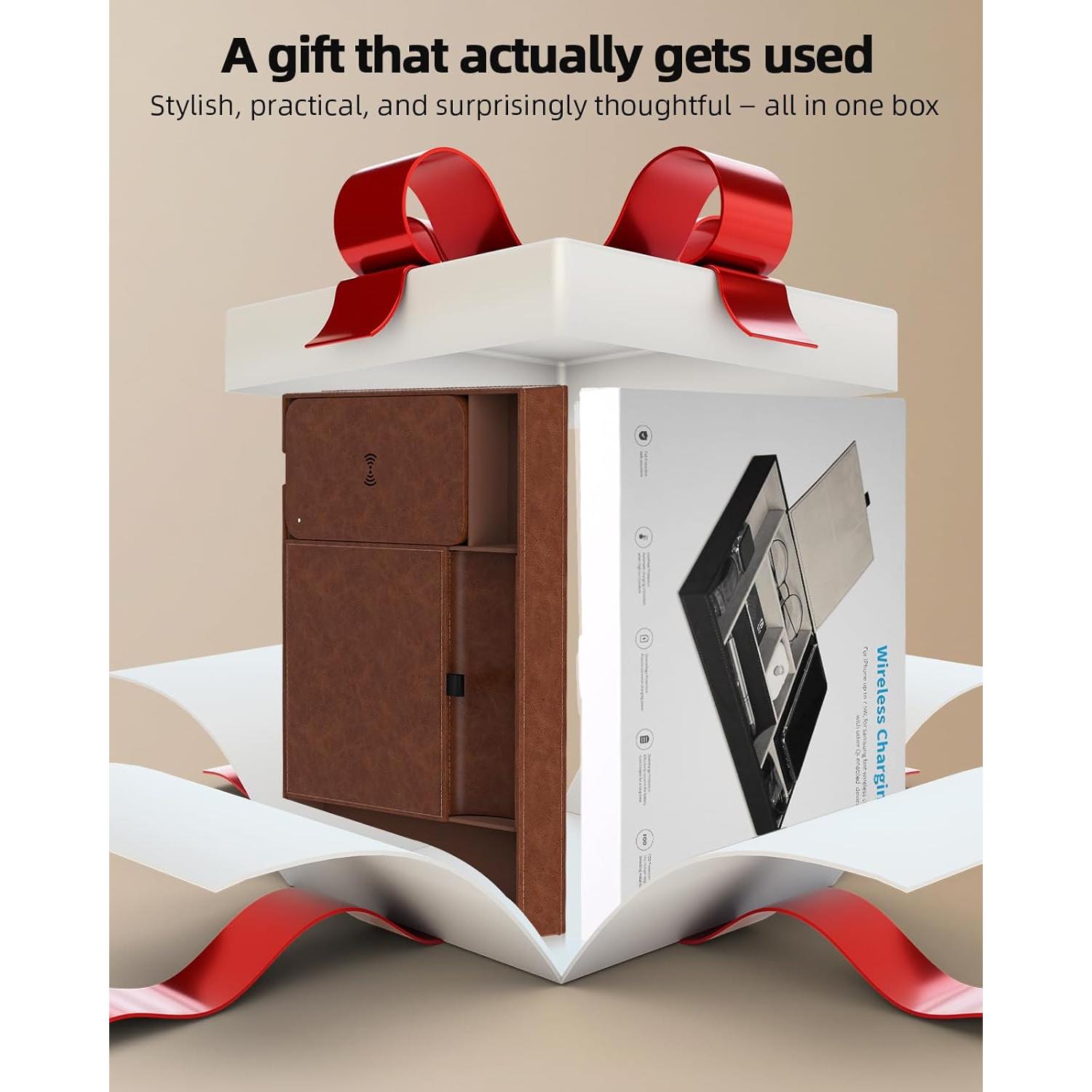 Bandeja de Valet con Cargador Inalámbrico Cargador Futuro 7 Compartimentos