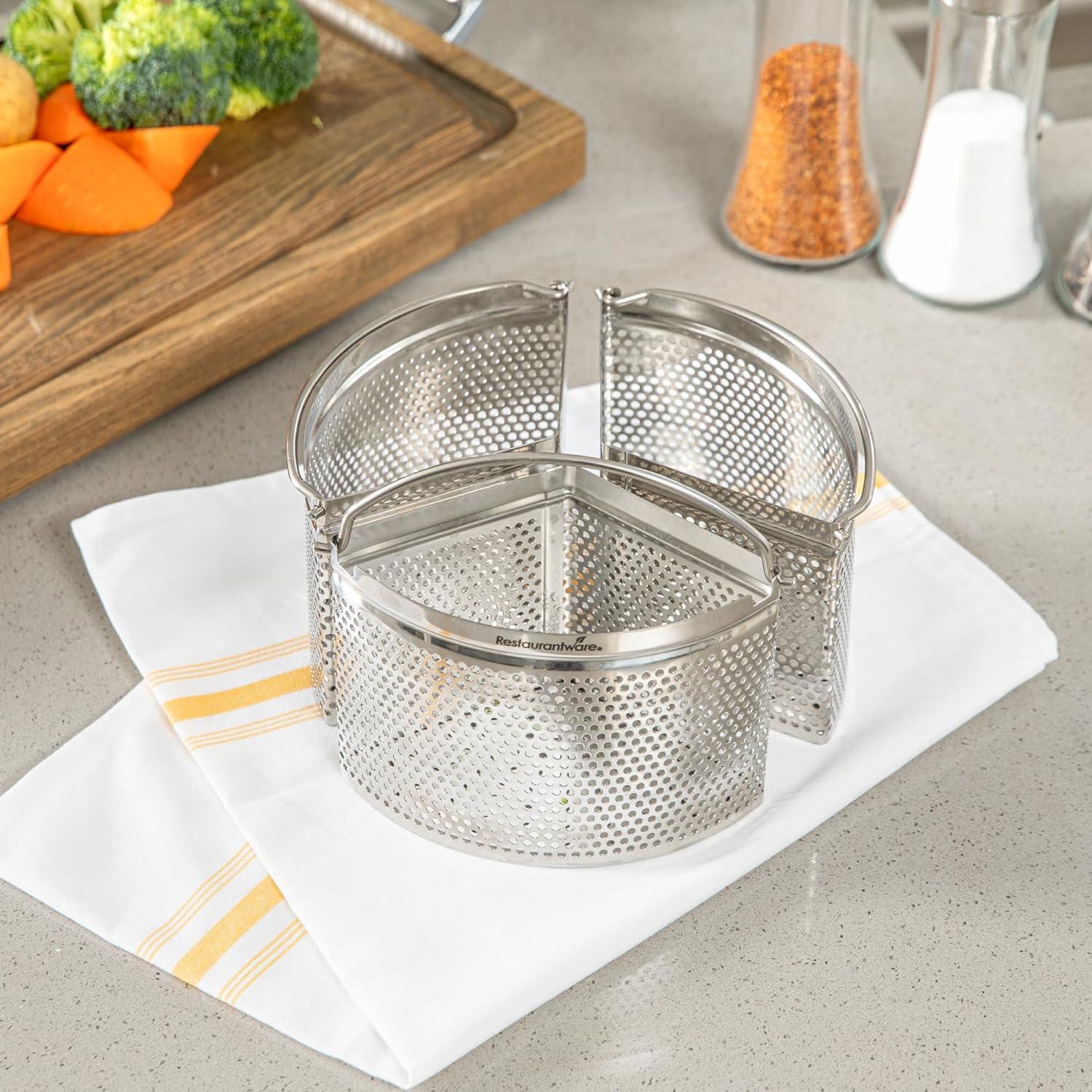 Cesta de Vapor 3 Piezas Restaurantware Acero Inoxidable 18.4 cm