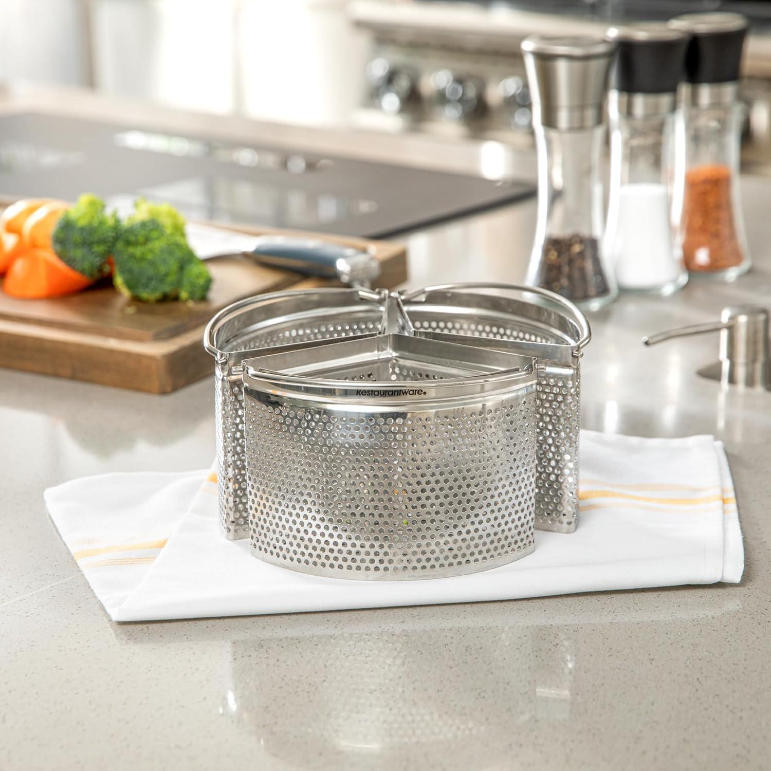 Cesta de Vapor 3 Piezas Restaurantware Acero Inoxidable 18.4 cm