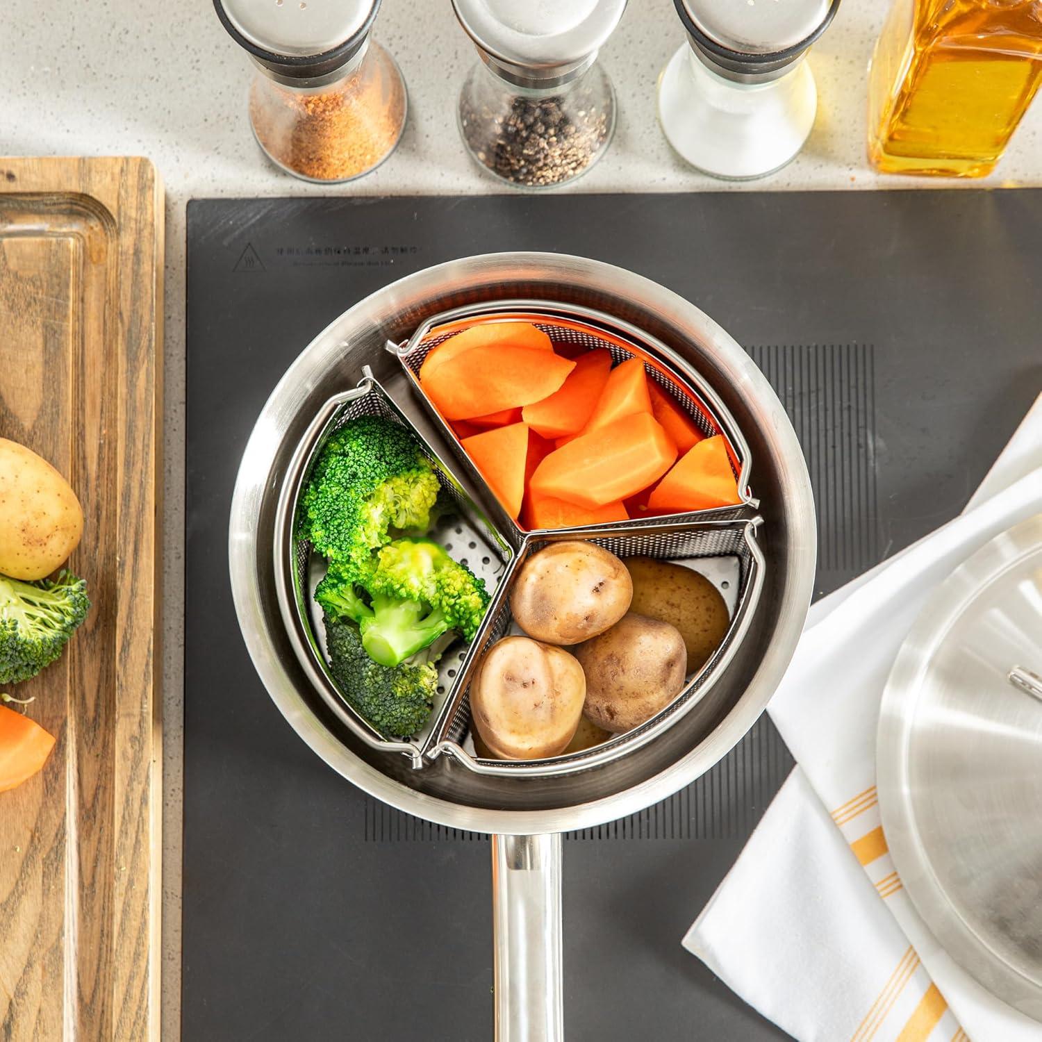 Cesta de Vapor 3 Piezas Restaurantware Acero Inoxidable 18.4 cm