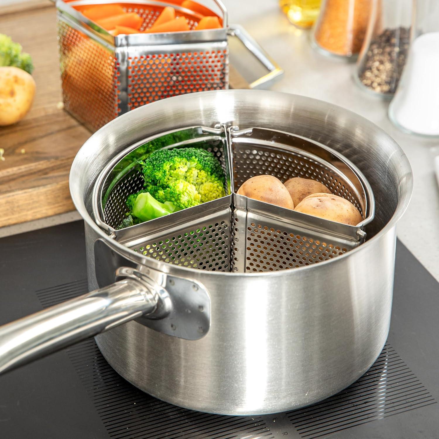 Cesta de Vapor 3 Piezas Restaurantware Acero Inoxidable 18.4 cm