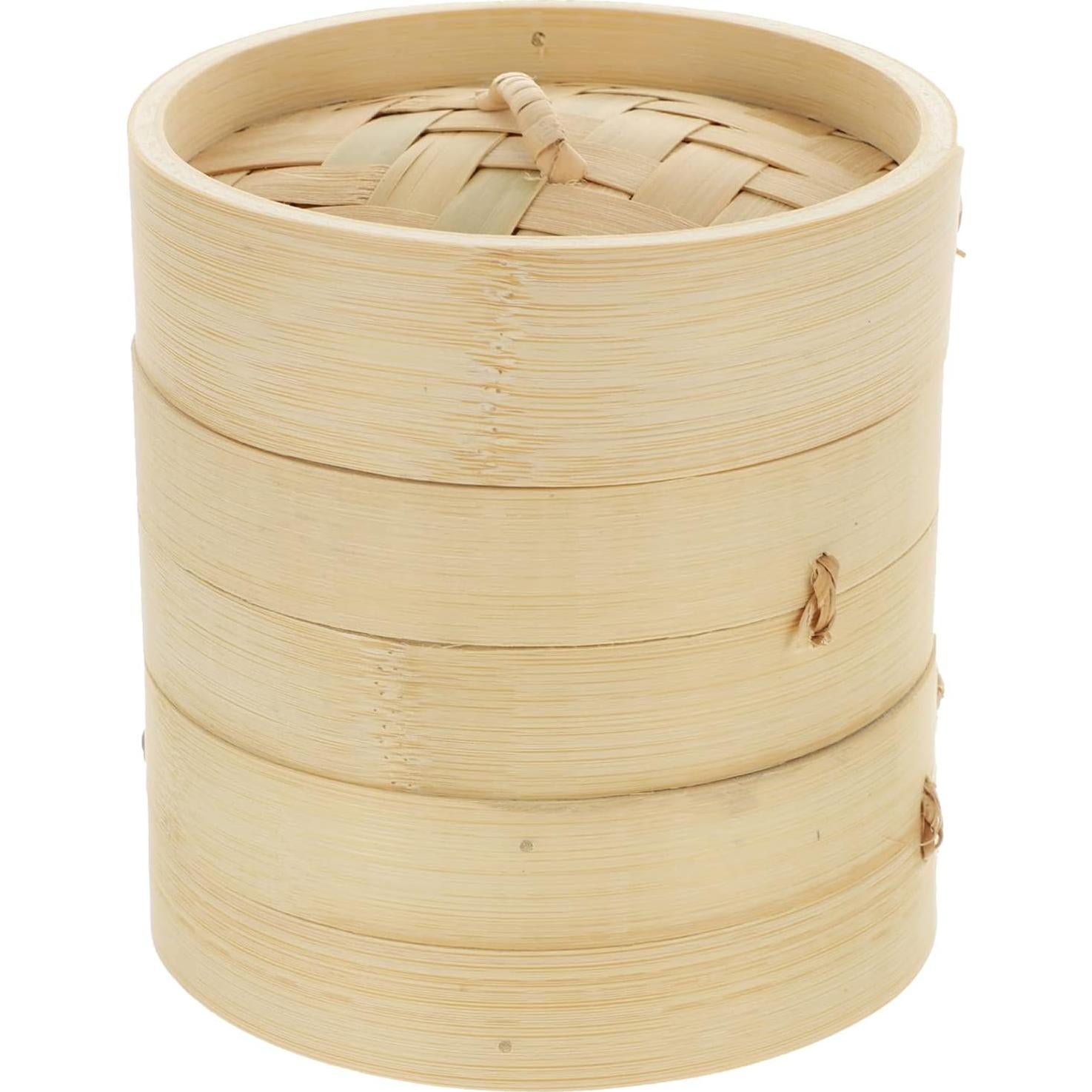 Juego de cestas de vapor de bambú Cabilock 3 piezas 12 cm