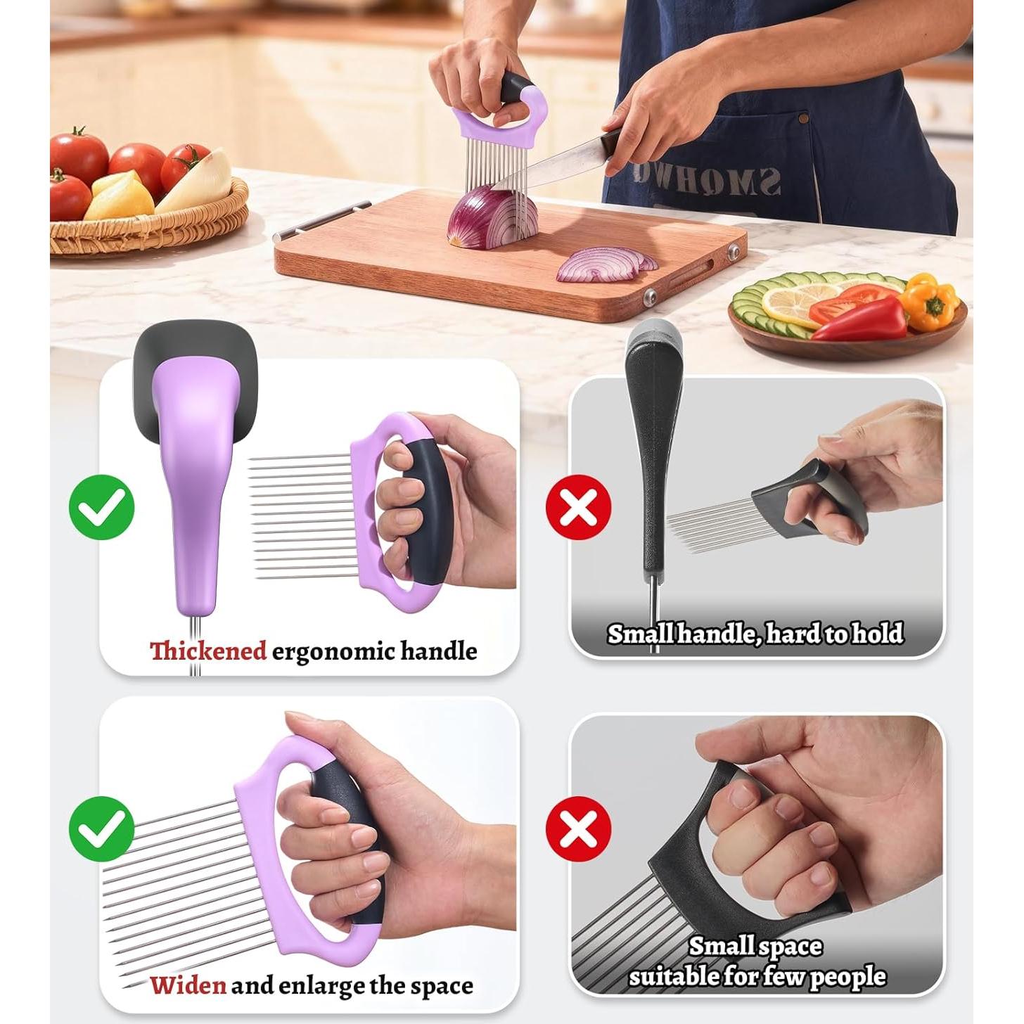Soporte Cortar Cebolla YUNHOME Acero Inoxidable 8.64cm Morado