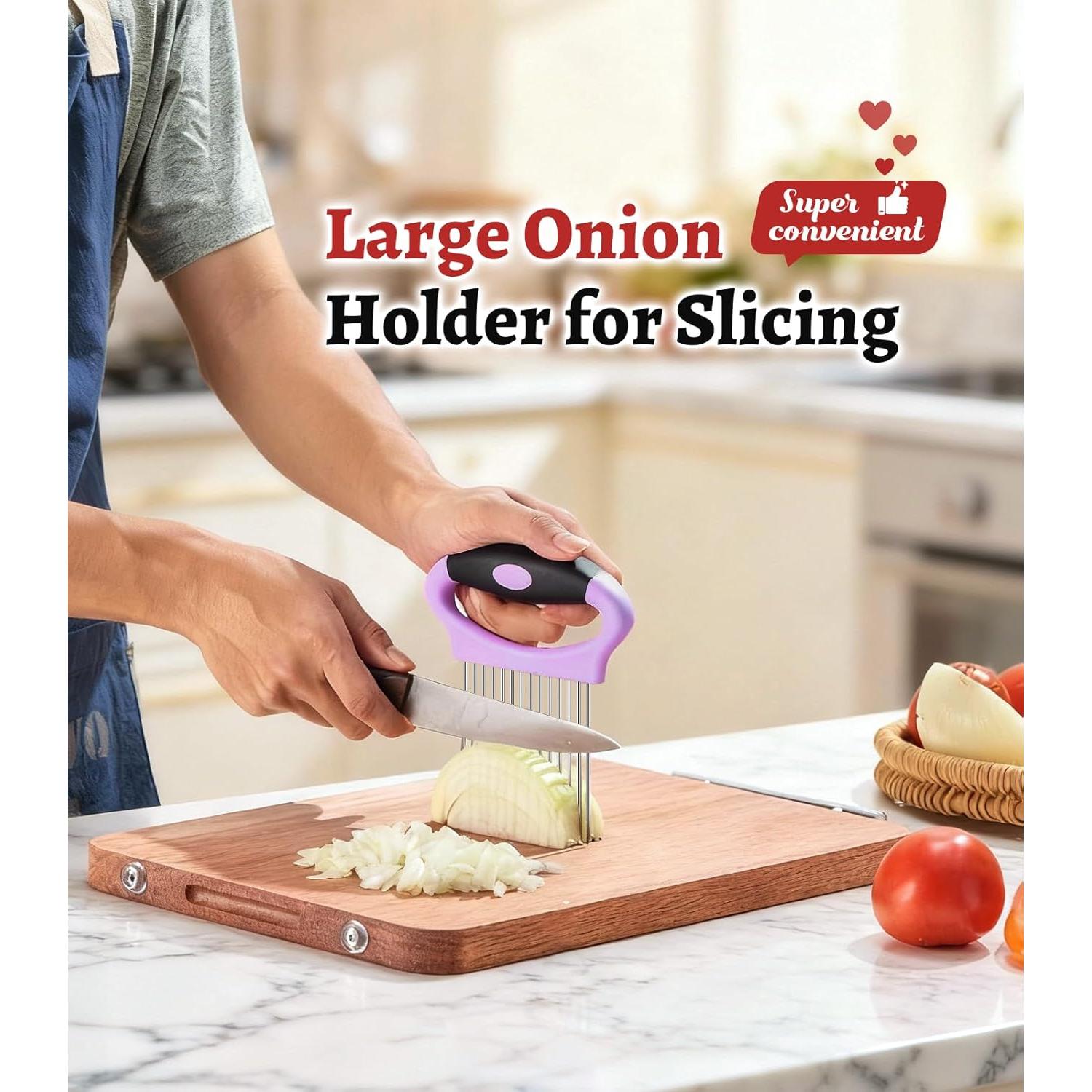 Soporte Cortar Cebolla YUNHOME Acero Inoxidable 8.64cm Morado