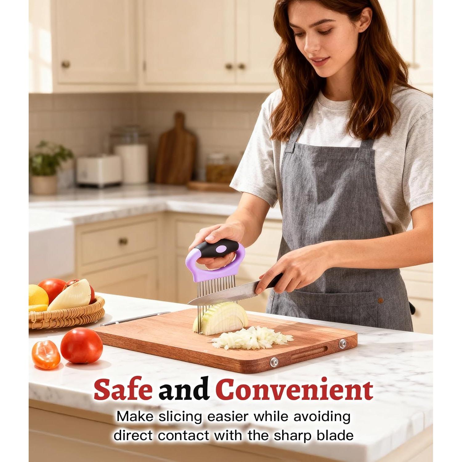 Soporte Cortar Cebolla YUNHOME Acero Inoxidable 8.64cm Morado