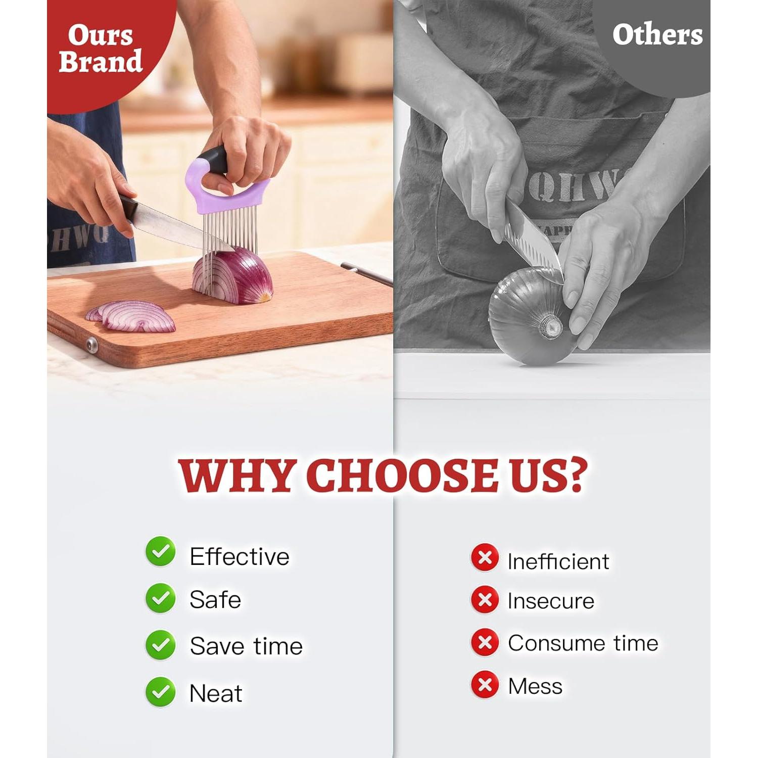 Soporte Cortar Cebolla YUNHOME Acero Inoxidable 8.64cm Morado