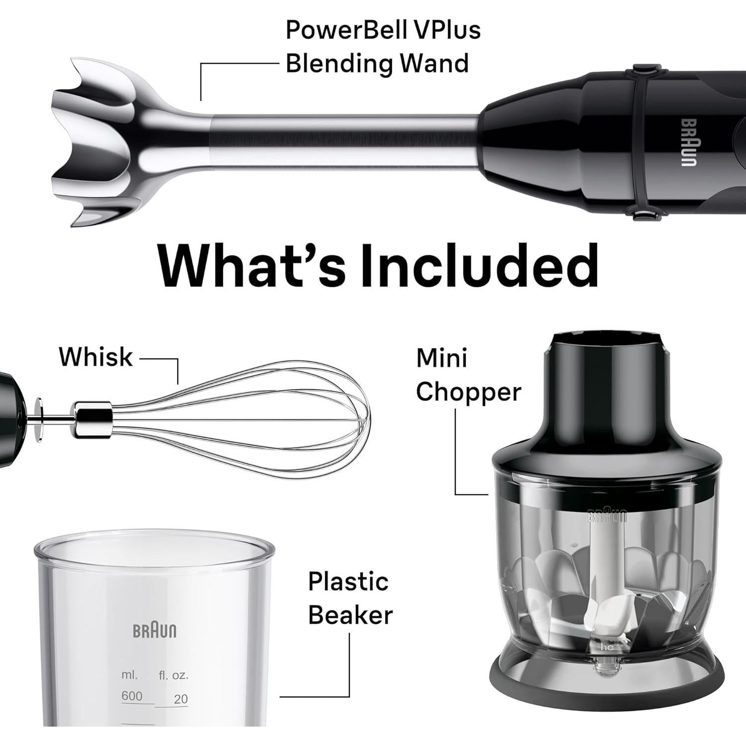 Batidora de Mano Braun MQ50202M - 21 Velocidades, 500W