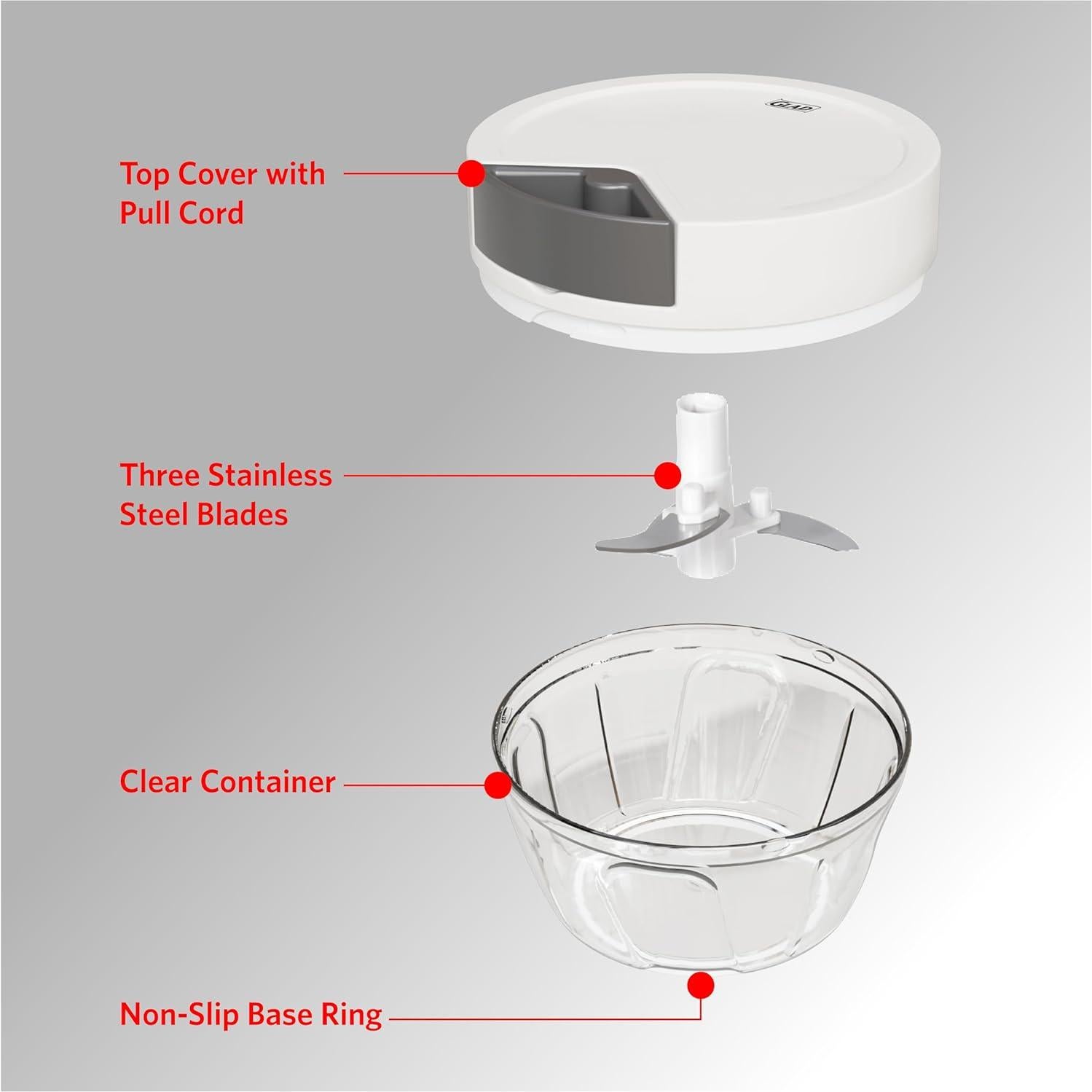 Cortador de Verduras Manual Glad 400ml - Procesador de Alimentos