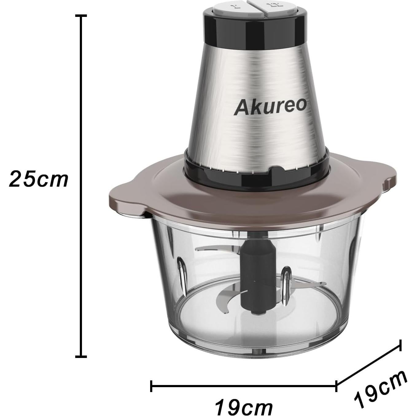 Picadora de Alimentos Eléctrica Akureo bz-01 2L 300W 2 Velocidades