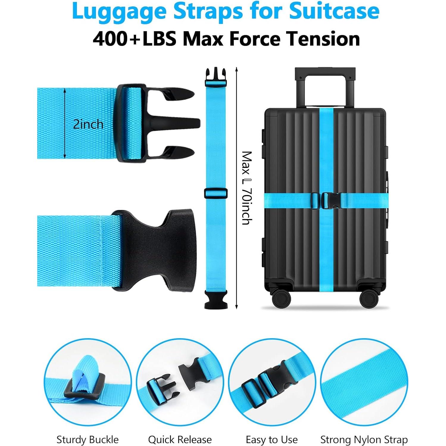 Juego de 3 Correas para Equipaje BILIONE - Ajustables 89-178 cm