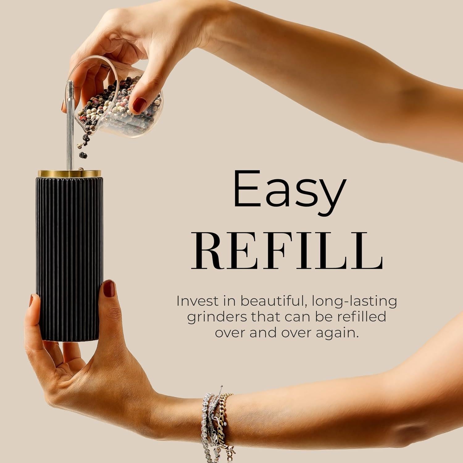 Juego de Molinillos de Sal y Pimienta STYLED SETTINGS - Madera de Acacia