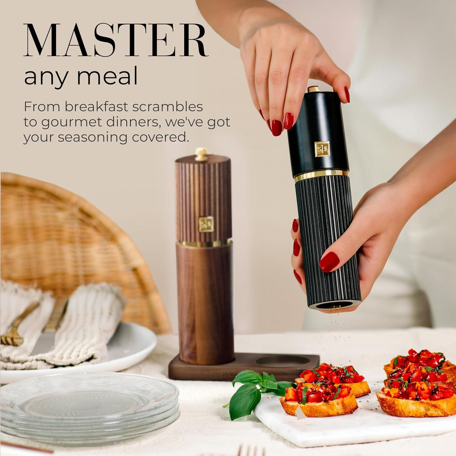 Juego de Molinillos de Sal y Pimienta STYLED SETTINGS - Madera de Acacia