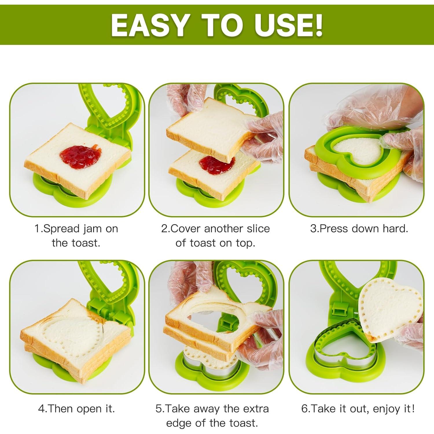 Cortador y Sellador de Sándwich LetGoShop Set 3 Piezas Acero Inoxidable