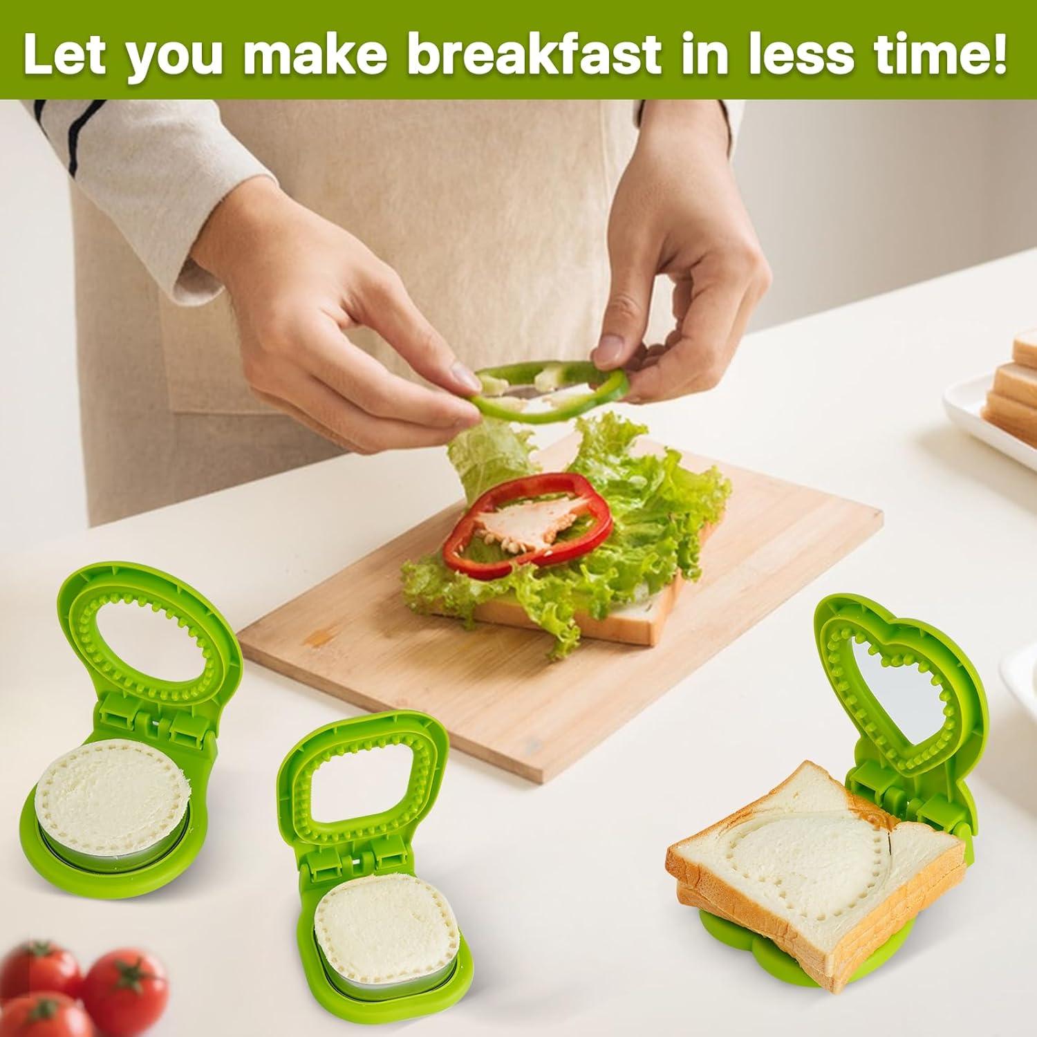 Cortador y Sellador de Sándwich LetGoShop Set 3 Piezas Acero Inoxidable