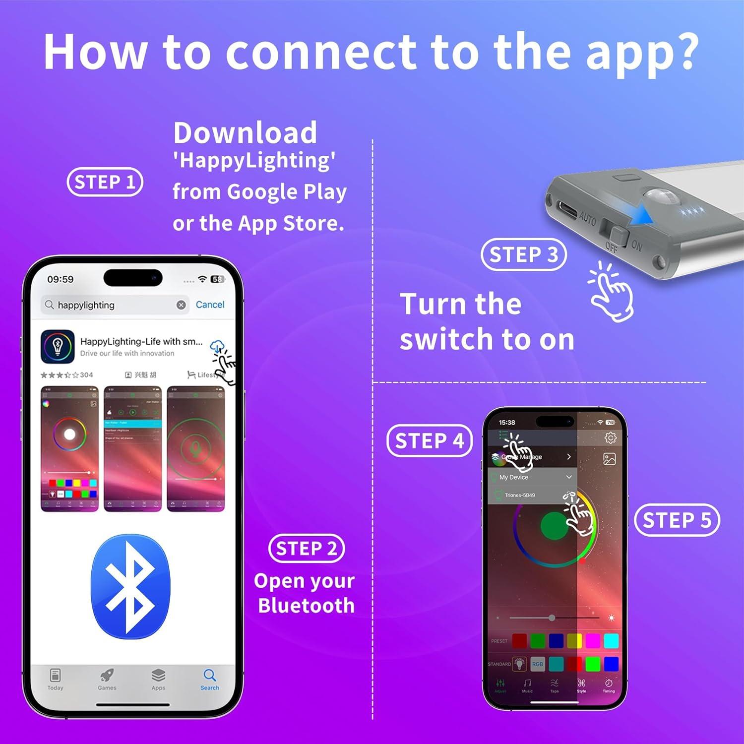 Lámpara LED de Pared LEPOTEC RGB 2 Pcs con Control Remoto