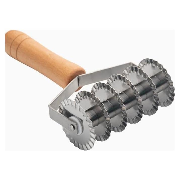 Cortador de Masa de Acero Inoxidable ASEANAO con Mango de Madera