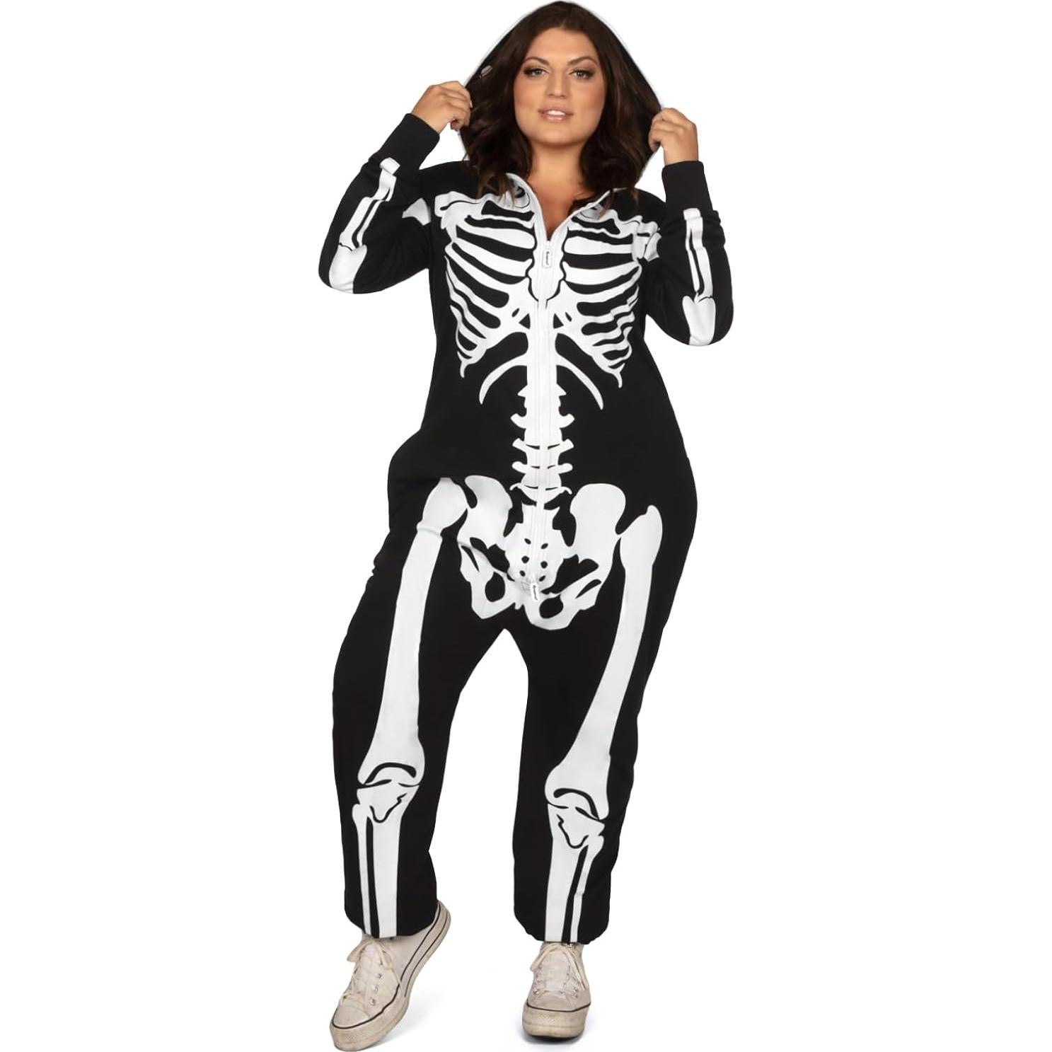 Disfraz de Esqueleto Tipsy Elves para Mujeres - Mono Cómodo