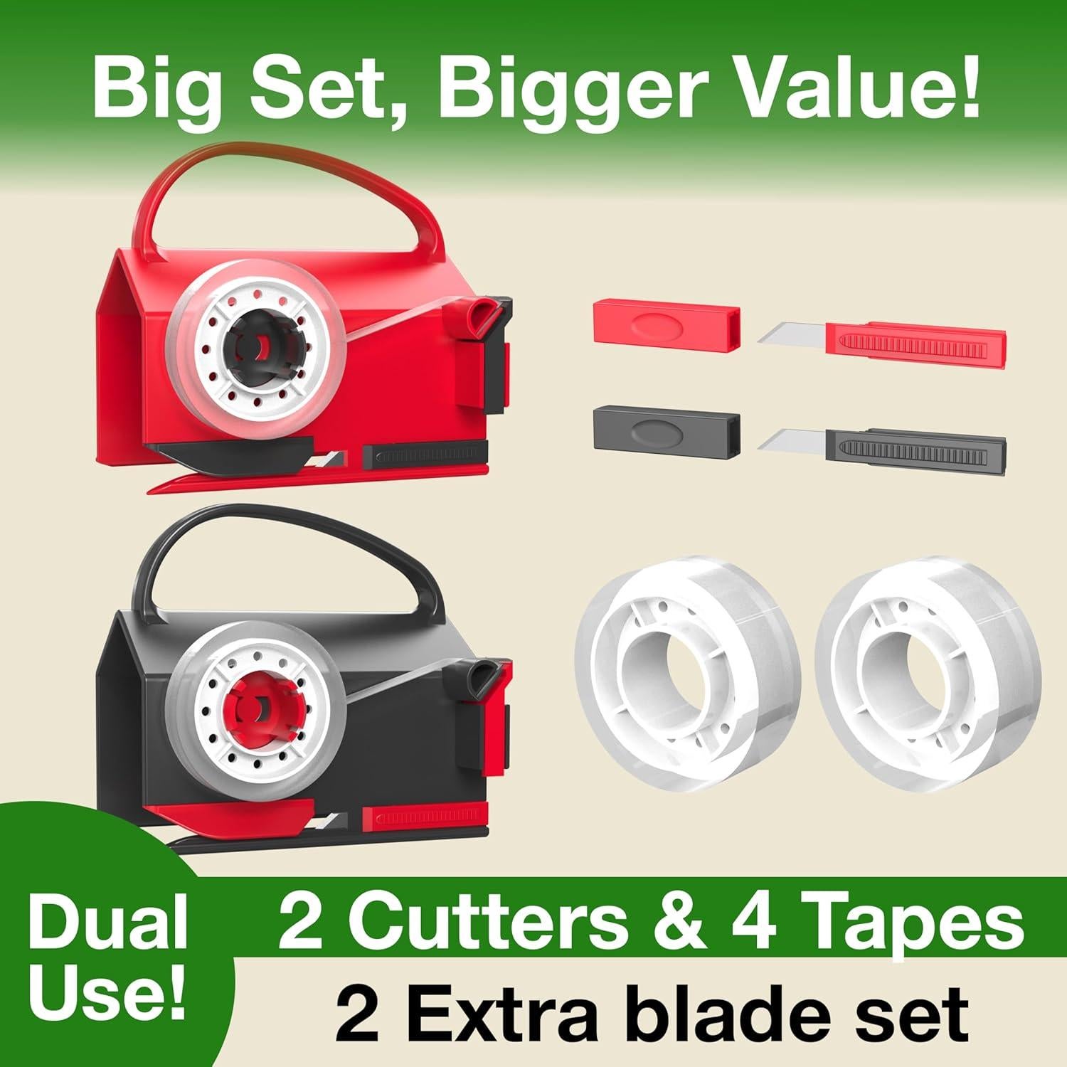 Cortador de Papel de Regalo y Dispensador de Cinta Wraprocut - 2 Piezas