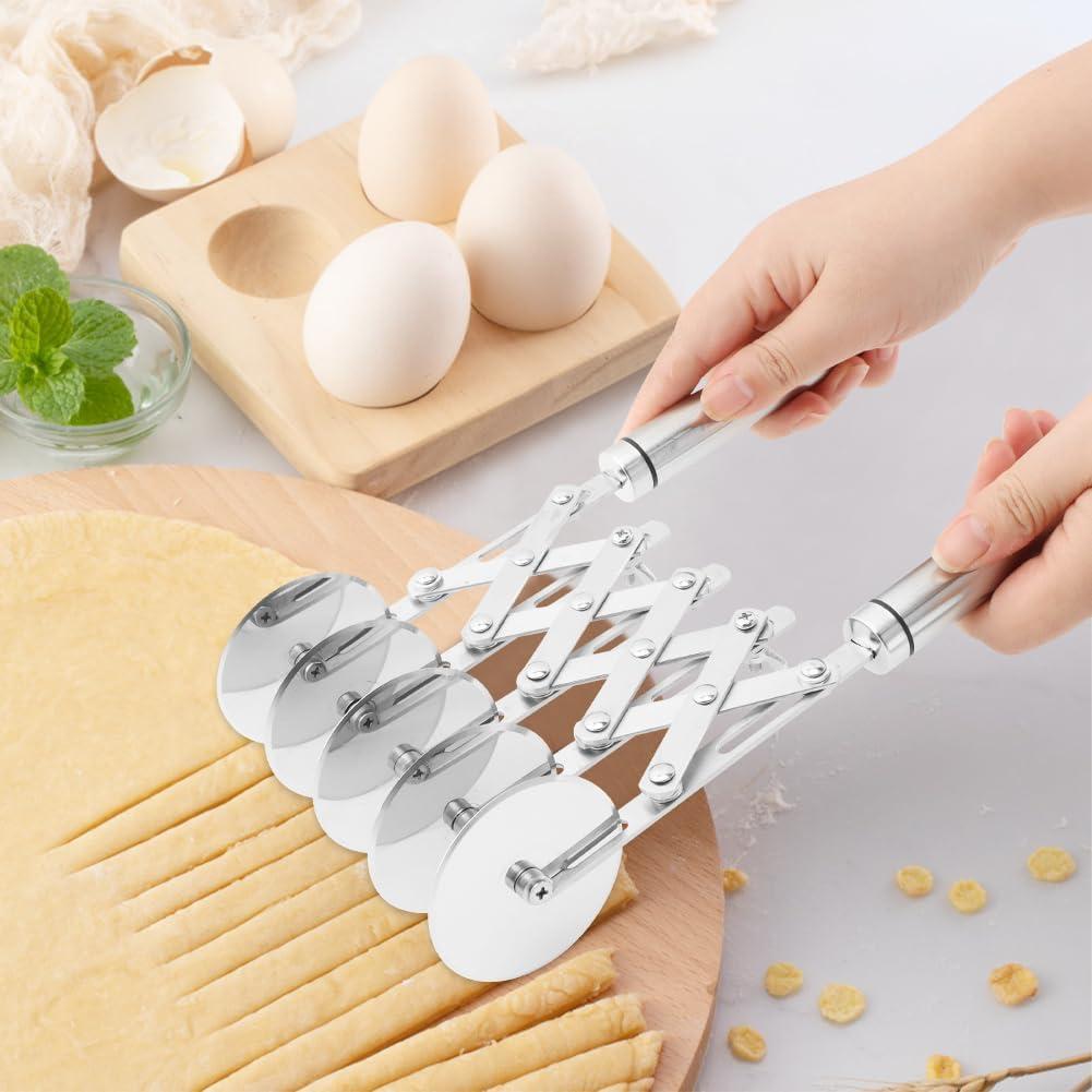 Cortador de Masa de 5 Ruedas Acero Inoxidable Mlesi 26.6x22cm