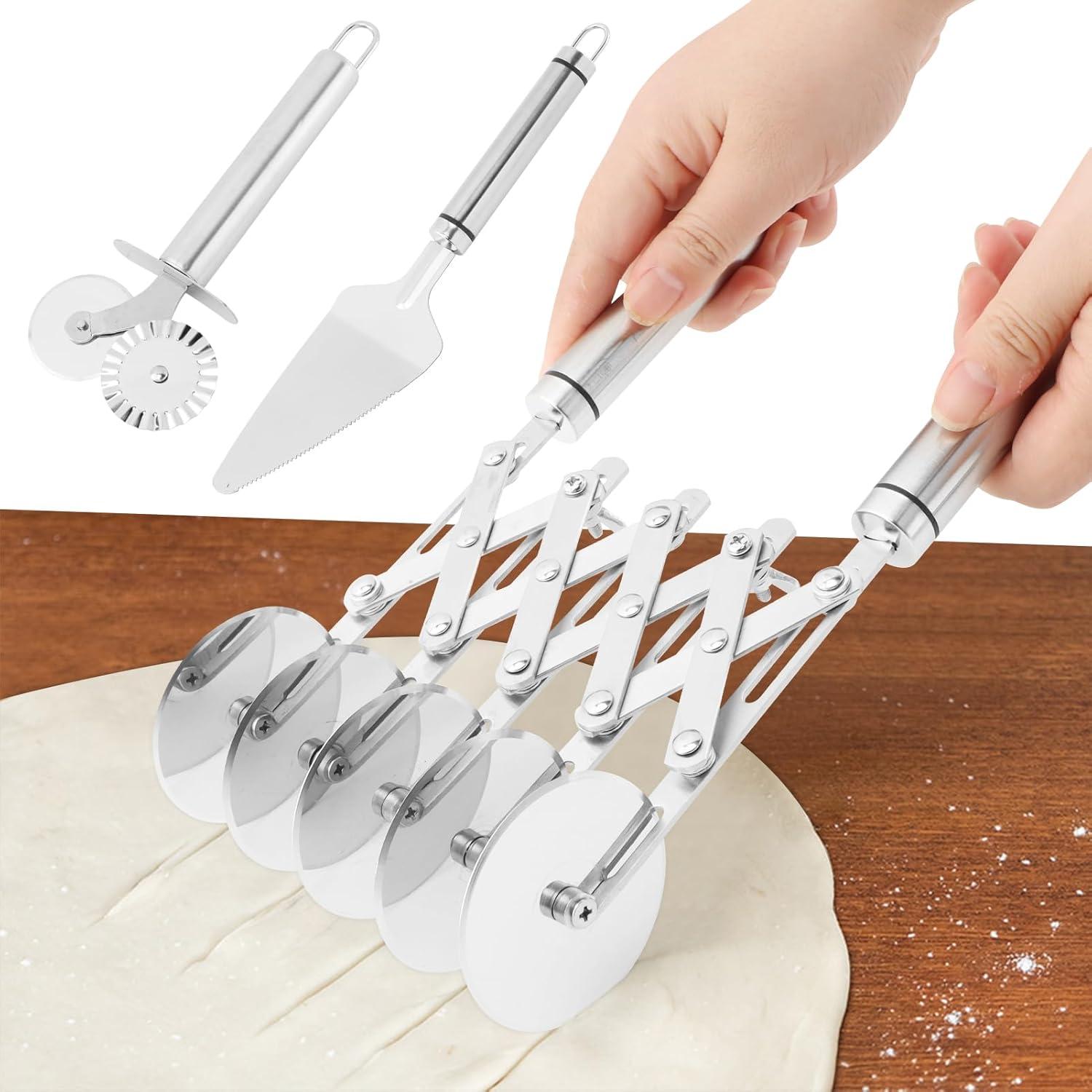 Cortador de Masa de 5 Ruedas Acero Inoxidable Mlesi 26.6x22cm