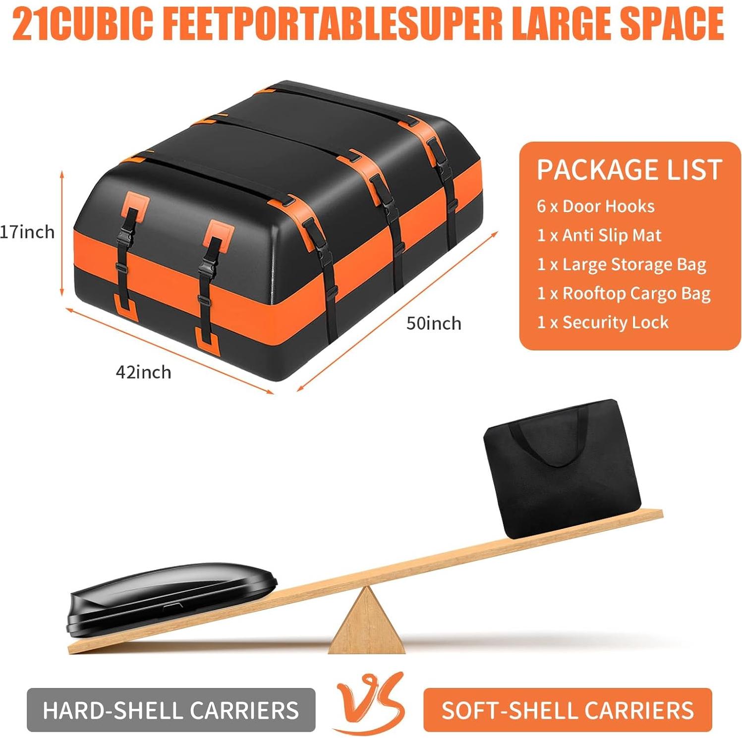 Bolsa de Carga de Techo Tldcdte 21 Pies Cúbicos Impermeable