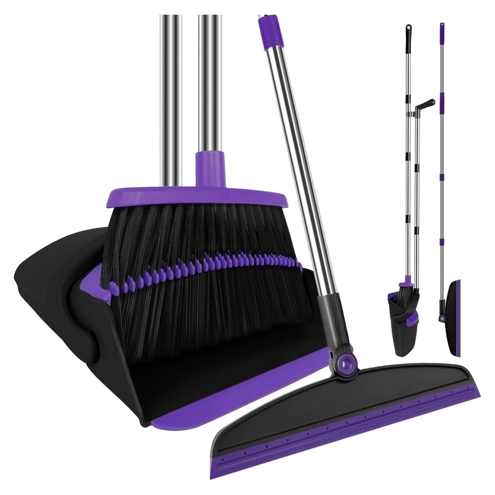 Juego de Escoba y Recogedor UDUK Morado 2 en 1 para Limpieza