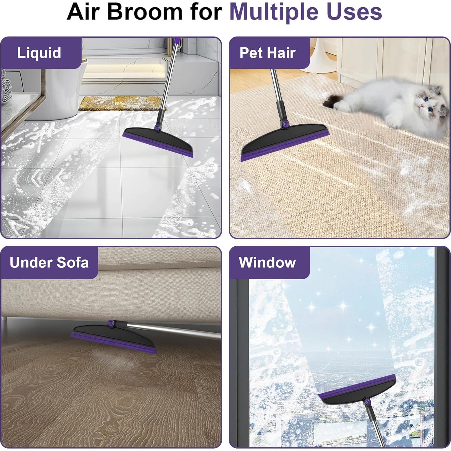 Juego de Escoba y Recogedor UDUK Morado 2 en 1 para Limpieza