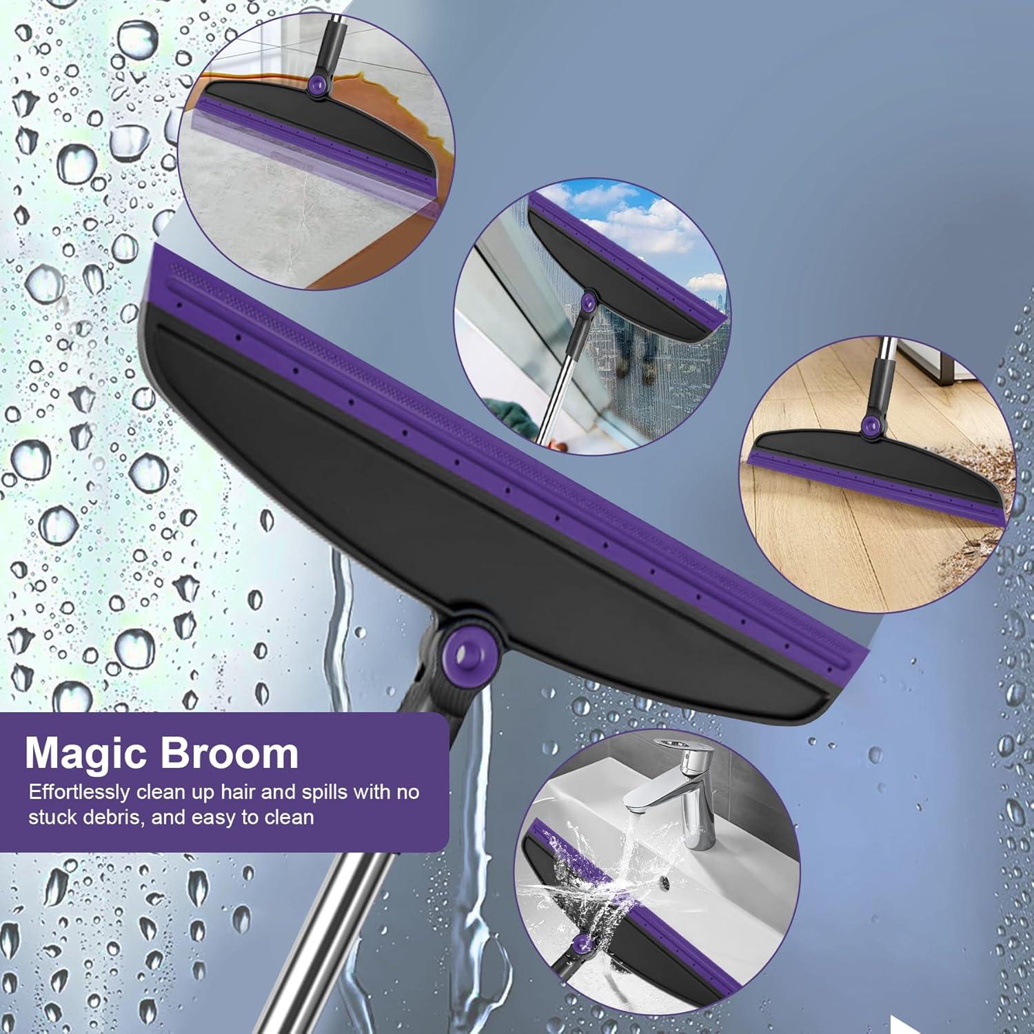 Juego de Escoba y Recogedor UDUK Morado 2 en 1 para Limpieza