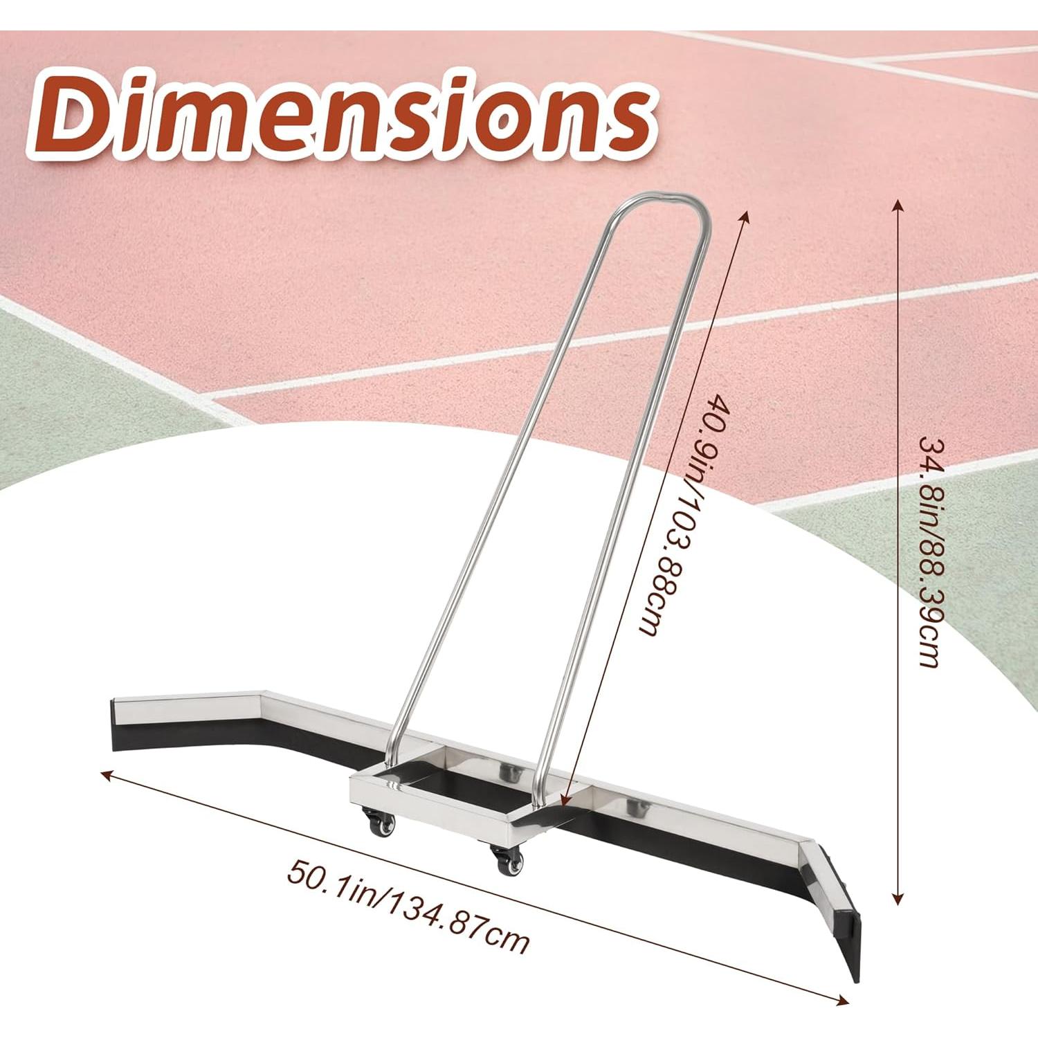 Limpiador de Canchas de Tenis AIWFL Acero Inoxidable 135x85cm