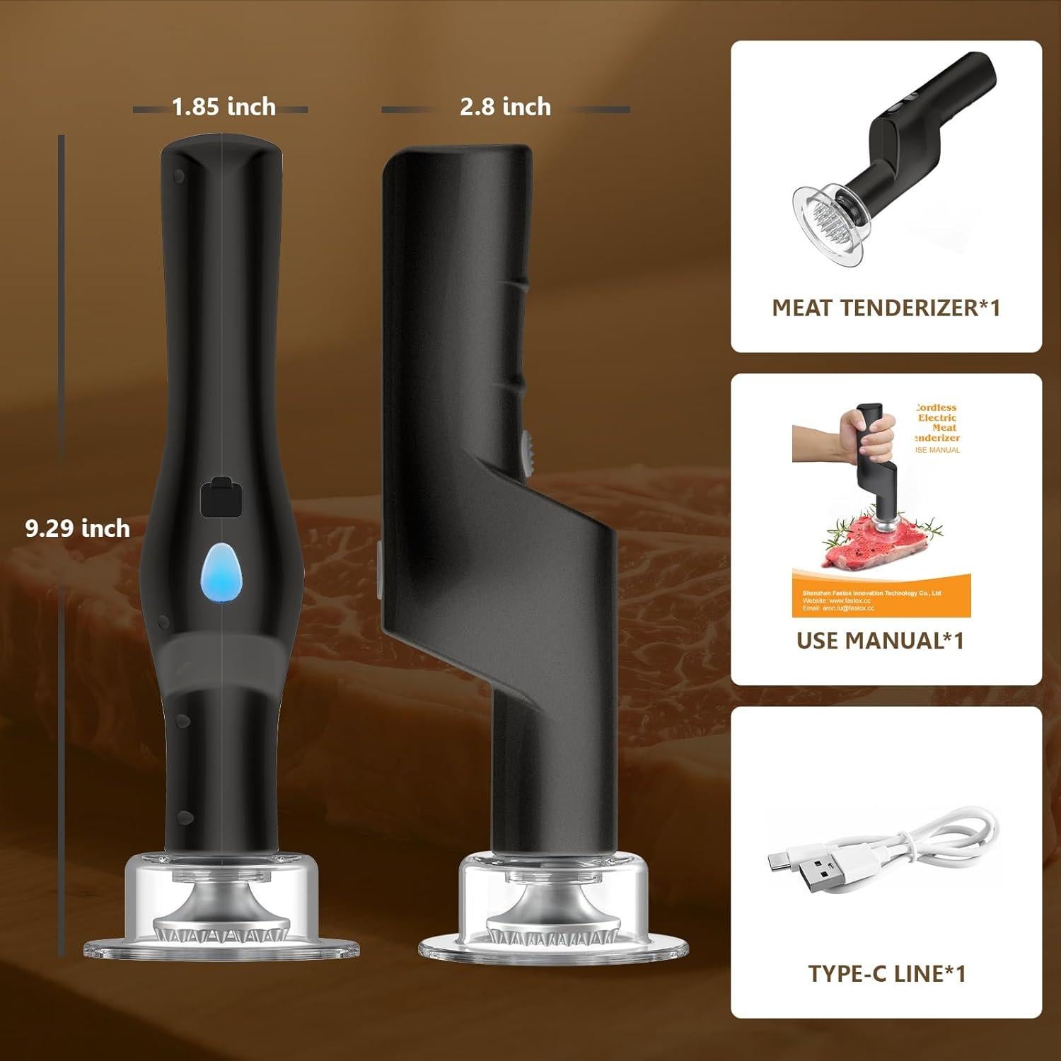 Ablandador de Carne Eléctrico YOTAN 37 Agujas Acero Inoxidable