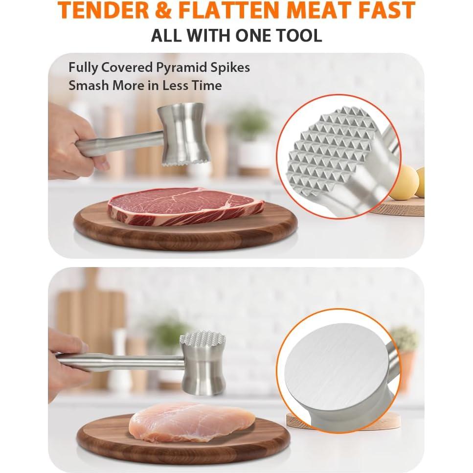 Martillo Aplanador de Carne Brigii MTD02 Acero Inoxidable 0.36kg