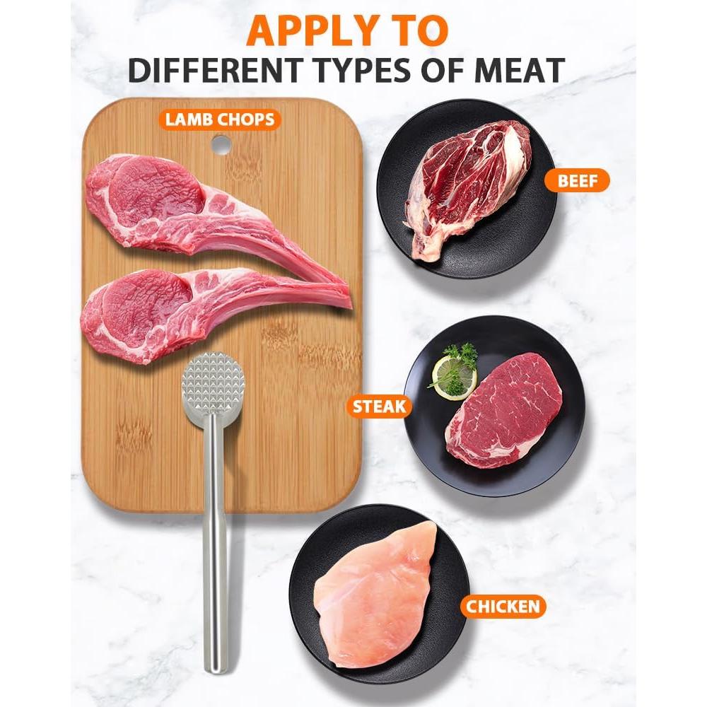 Martillo Aplanador de Carne Brigii MTD02 Acero Inoxidable 0.36kg