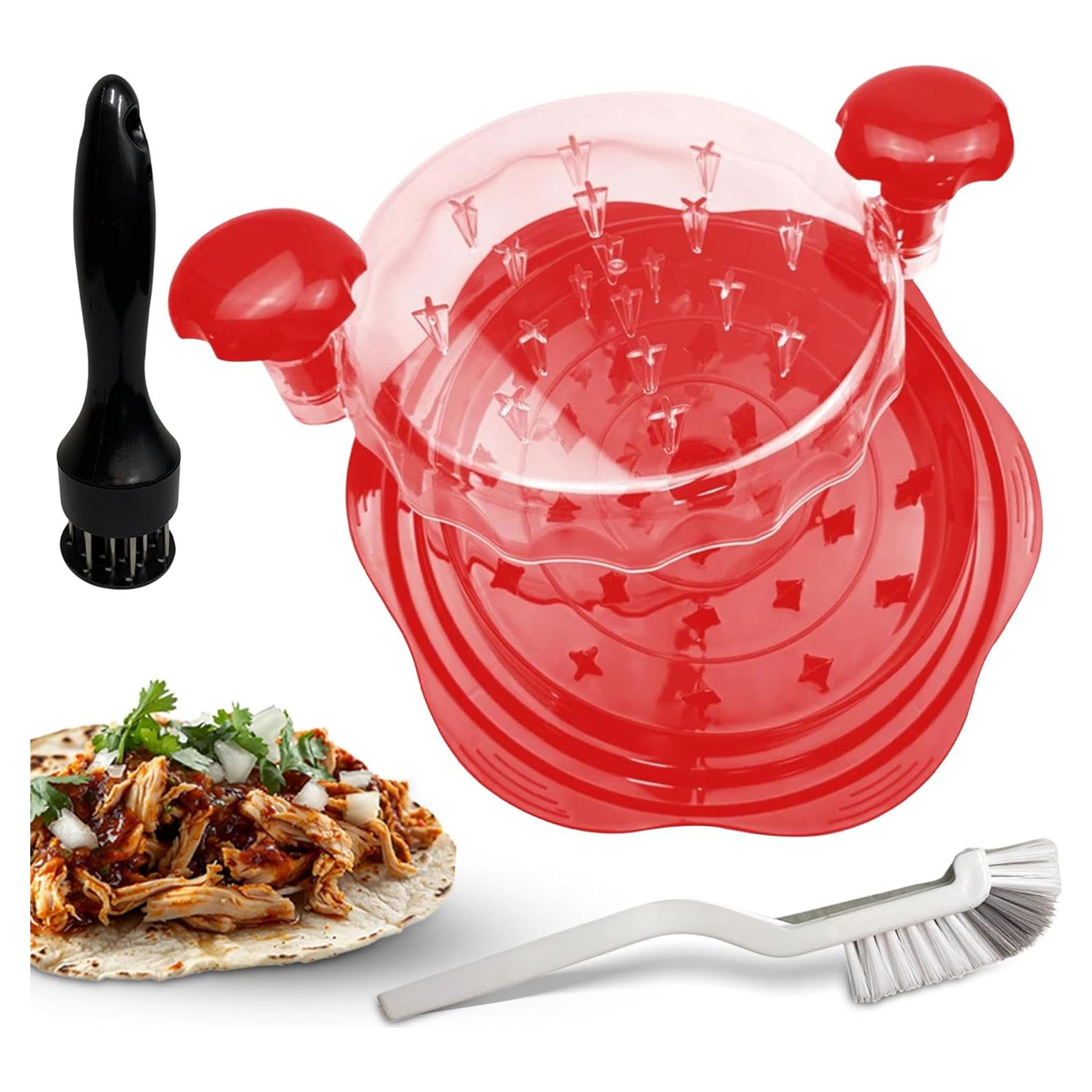 Desmenuzador de Pollo Javelox - Herramienta Ergonómica con Ablandador y Cepillo